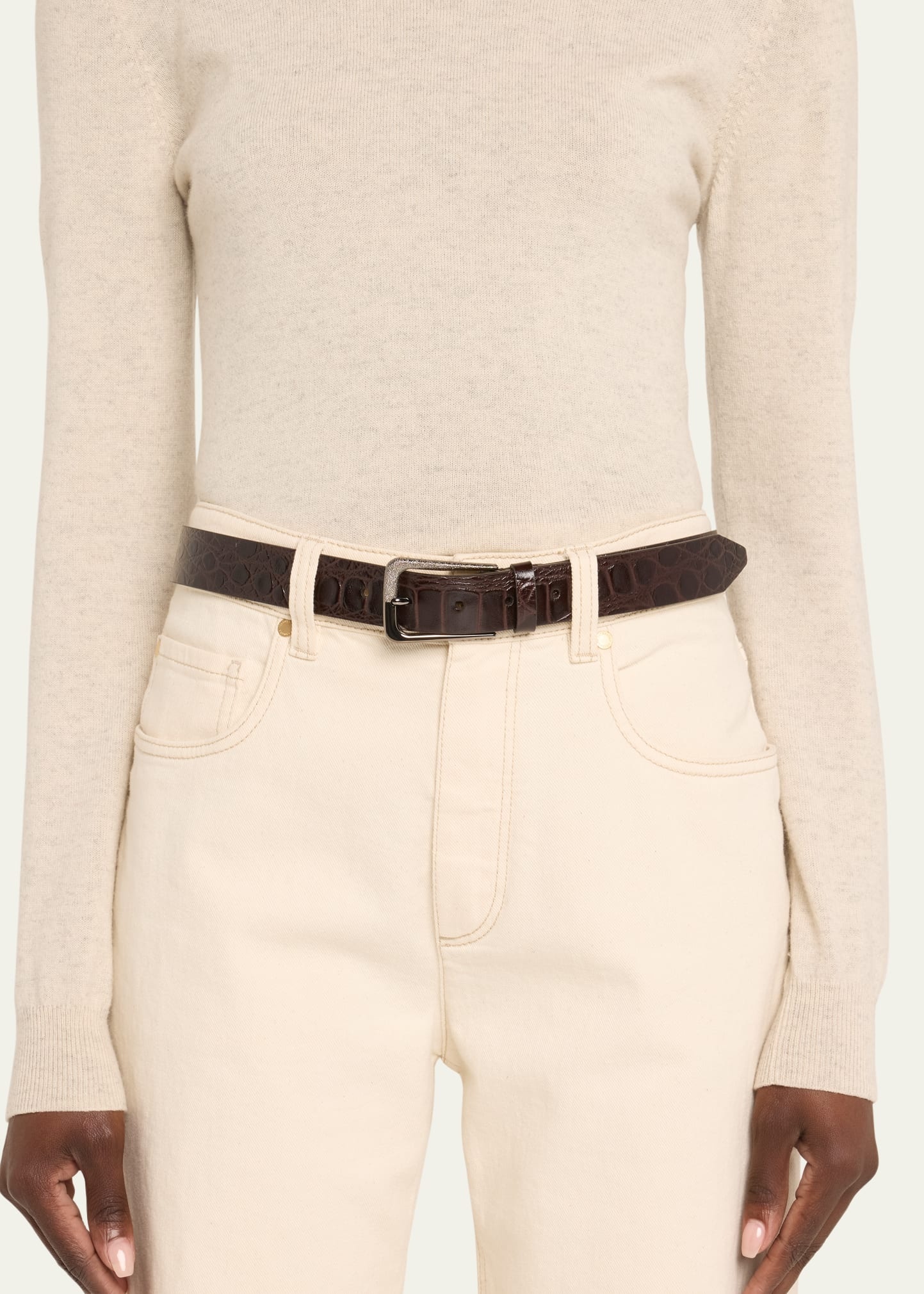 Vintage-Effect Leather Belt - 2
