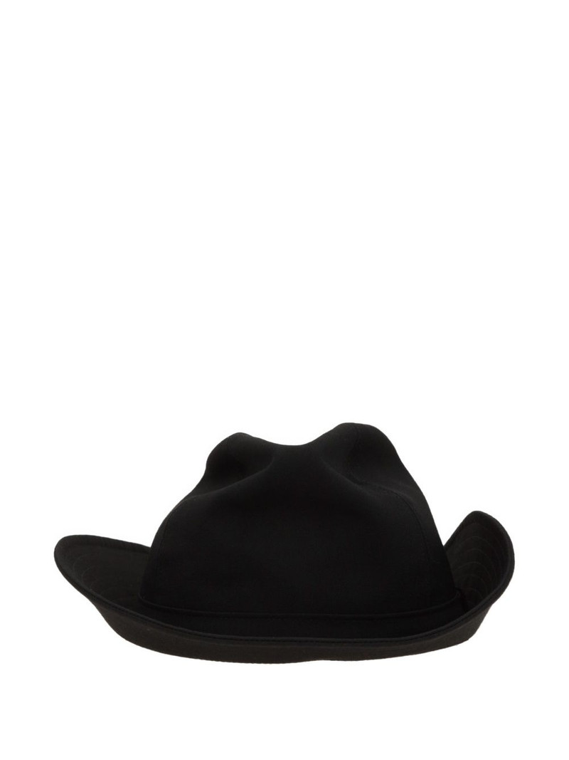 Yohji Yamamoto panelled fedora hat outlook