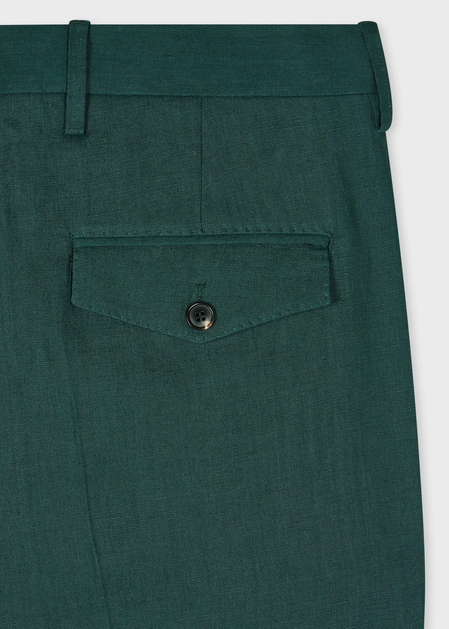 Dark Green Linen Trousers - 2