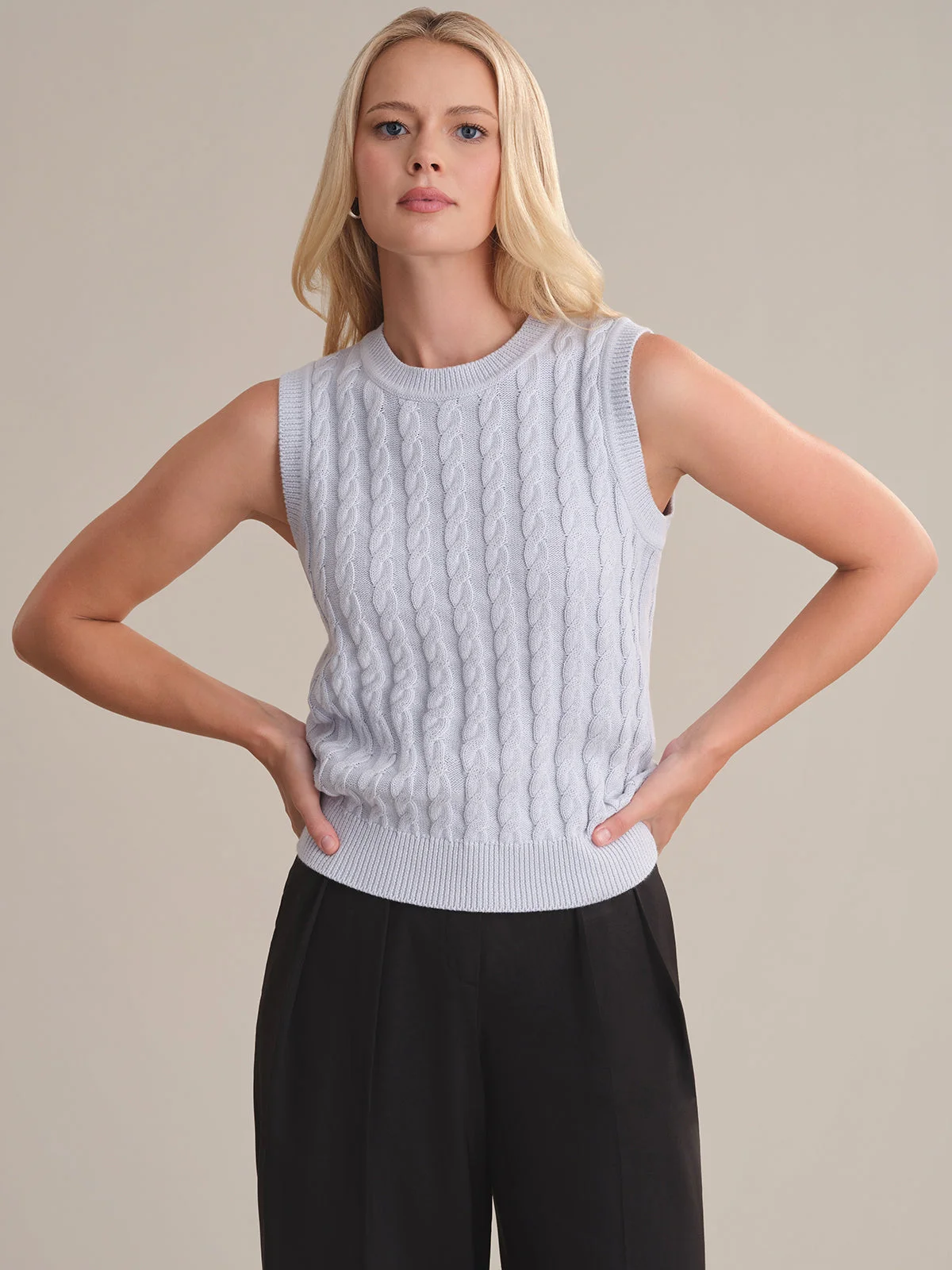 Ivy: Cable Cotton Tank - 1
