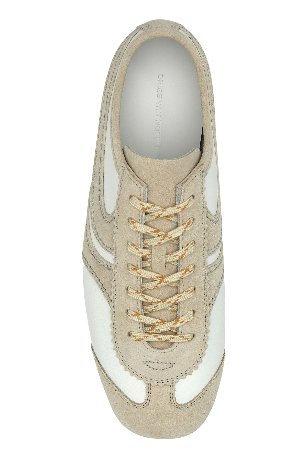 Two-tone leather and suede sneakers - 4