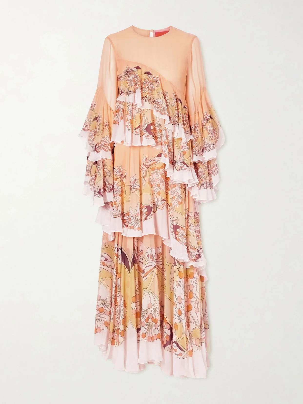 Naiad Tiered Floral-print Silk-chiffon Maxi Dress - 1