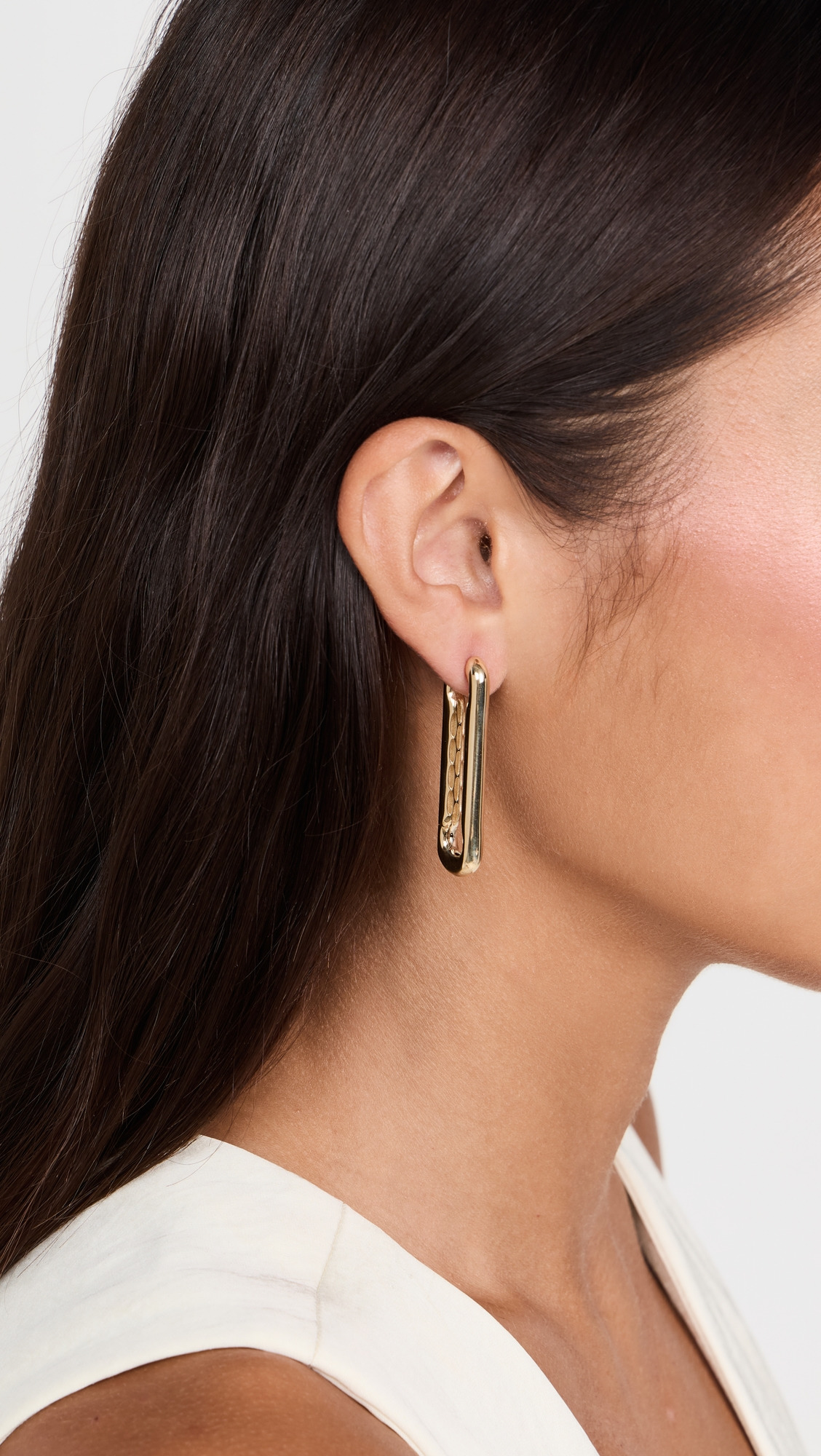 14k Yellow Gold Extra Large Link Earrings - 2