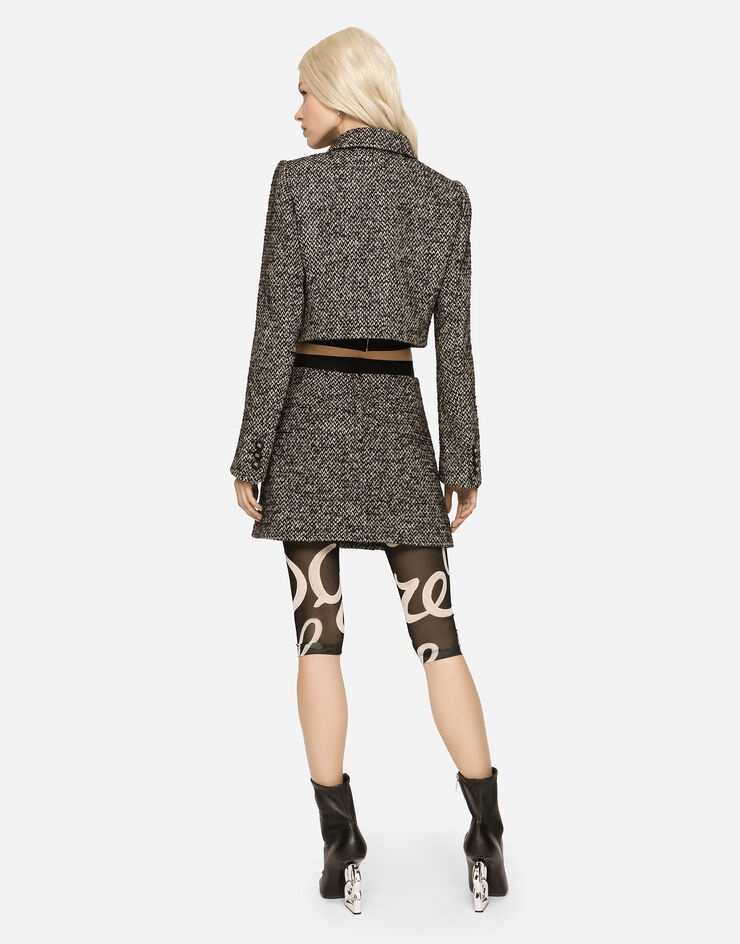 Short speckled tweed skirt - 2