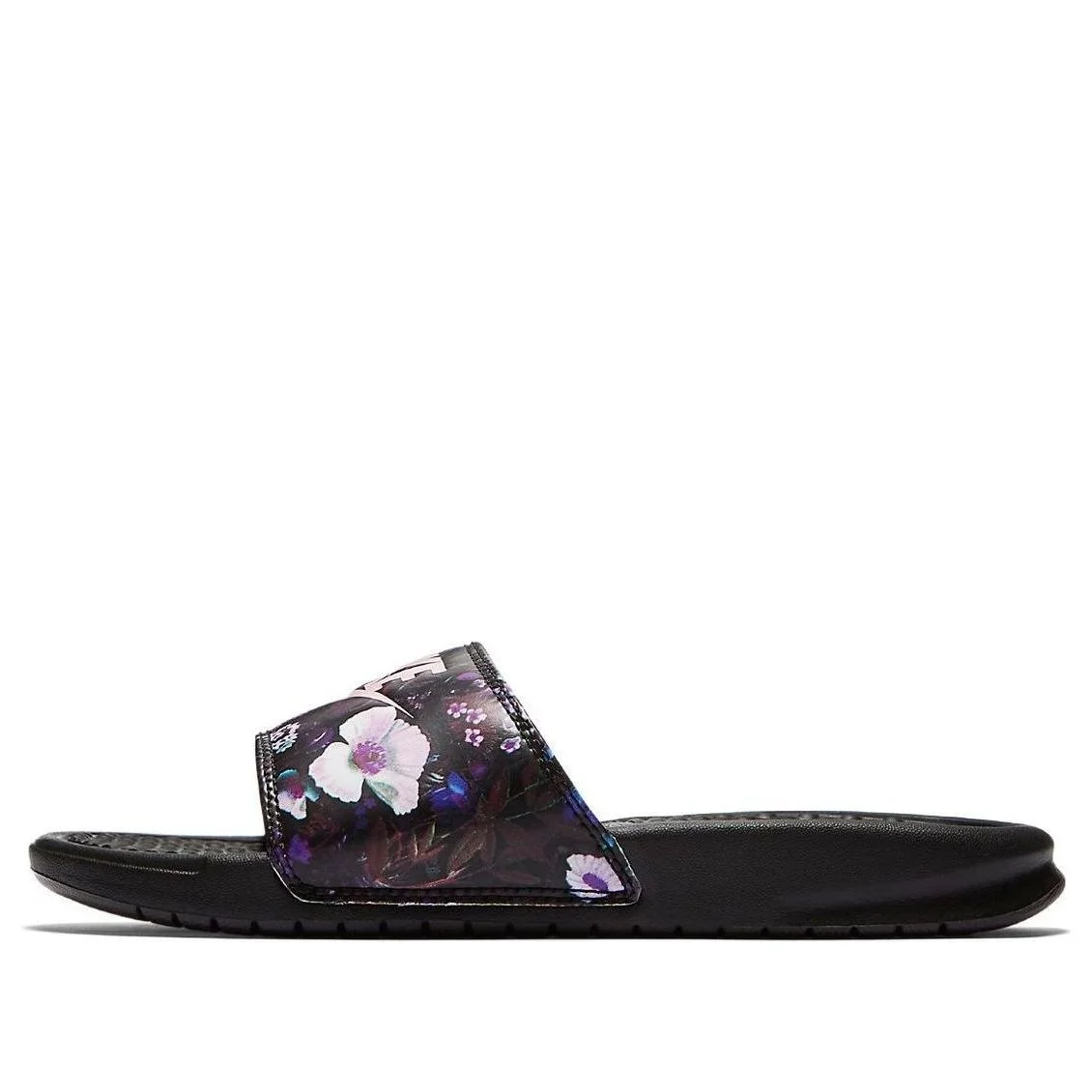 (WMNS) Nike Benassi JDI Print Floral (W) 'Black Purple' 618919-009 - 1