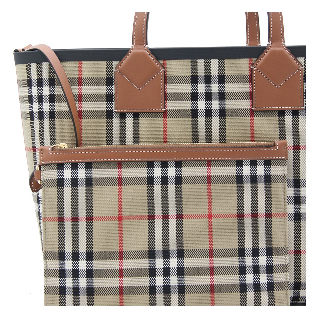 vintage check canvas london tote bag - 4