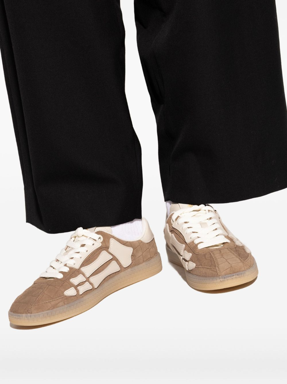 crocodile-embossed skeleton trainers - 5
