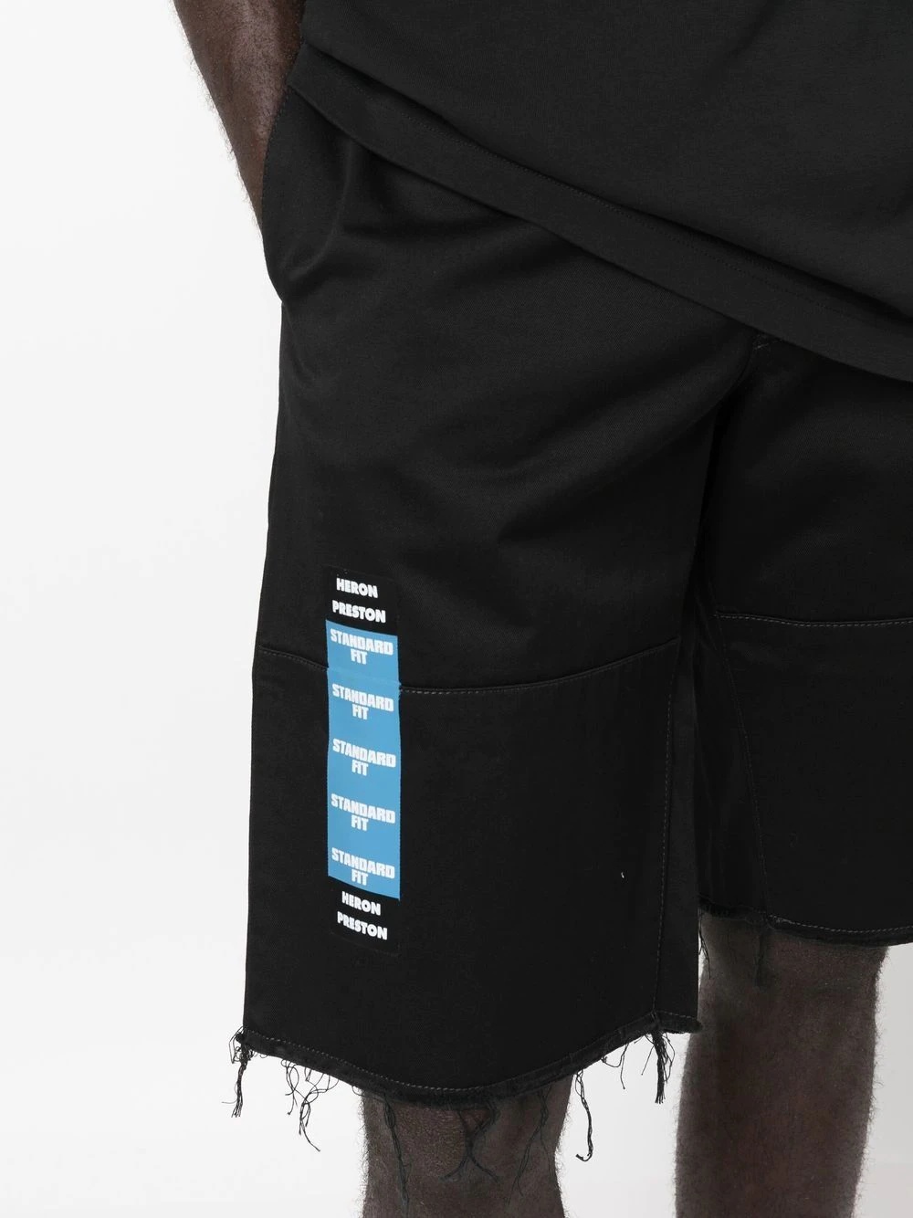 logo-patch knee-length shorts - 6