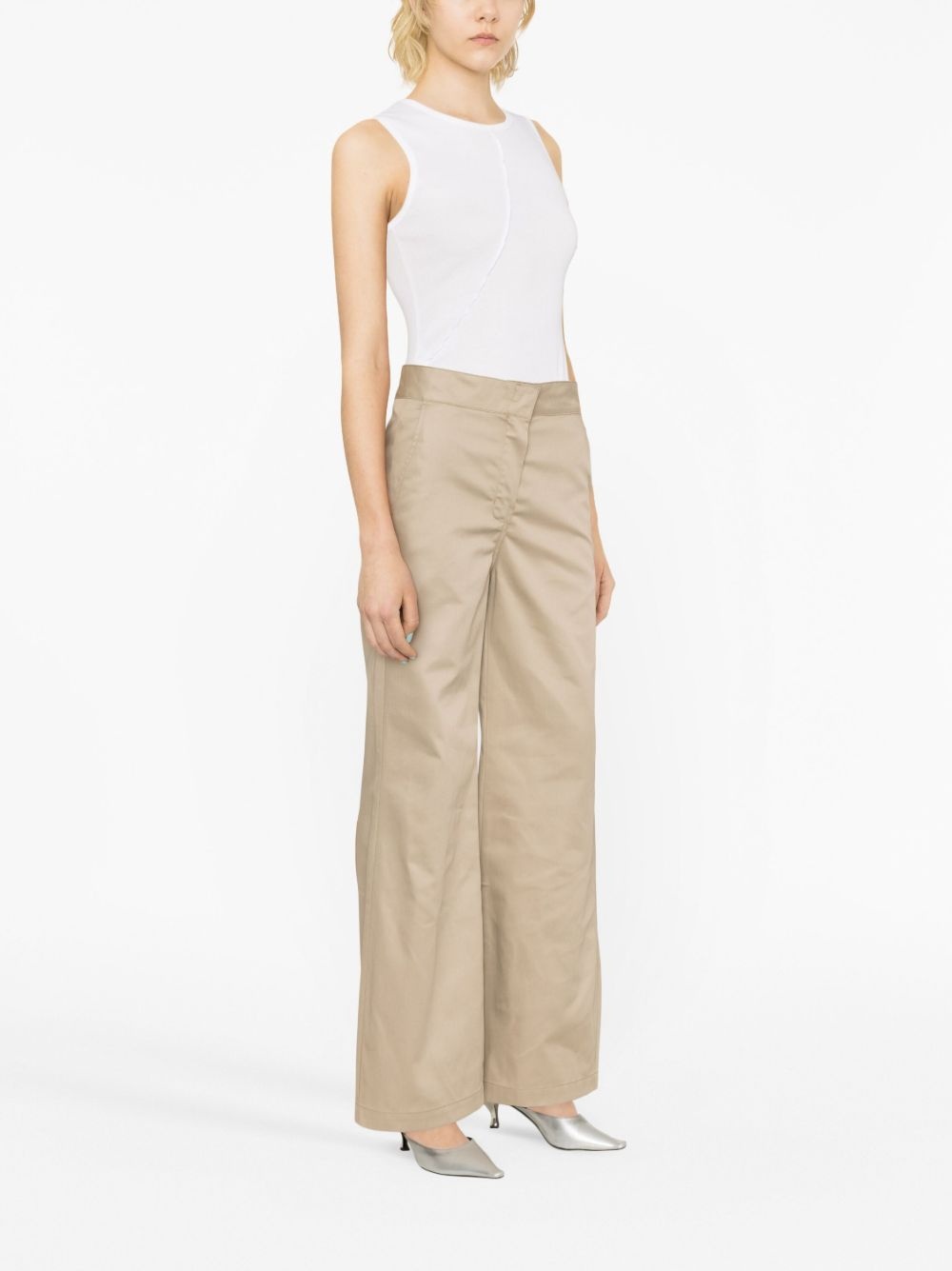 reversed waistband chino pants - 4
