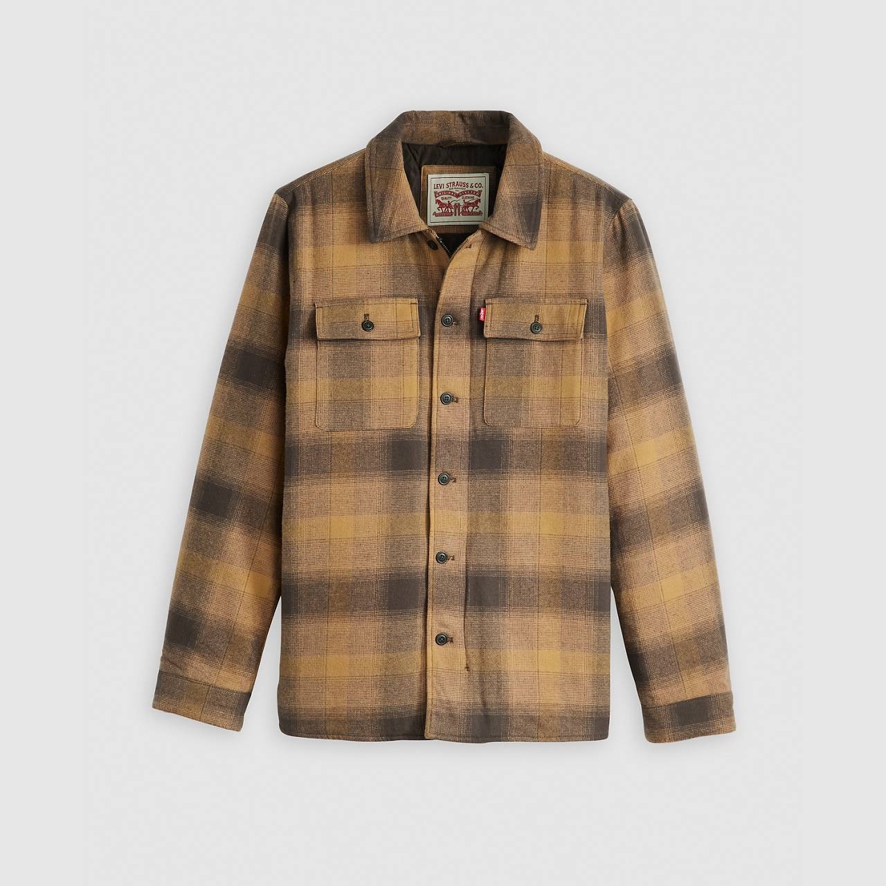 QUILT LINED PLAID SHACKET - 1