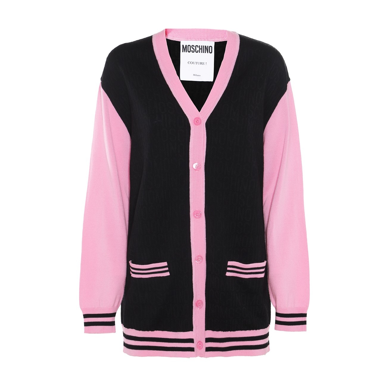 black and pink wool knitwear - 1