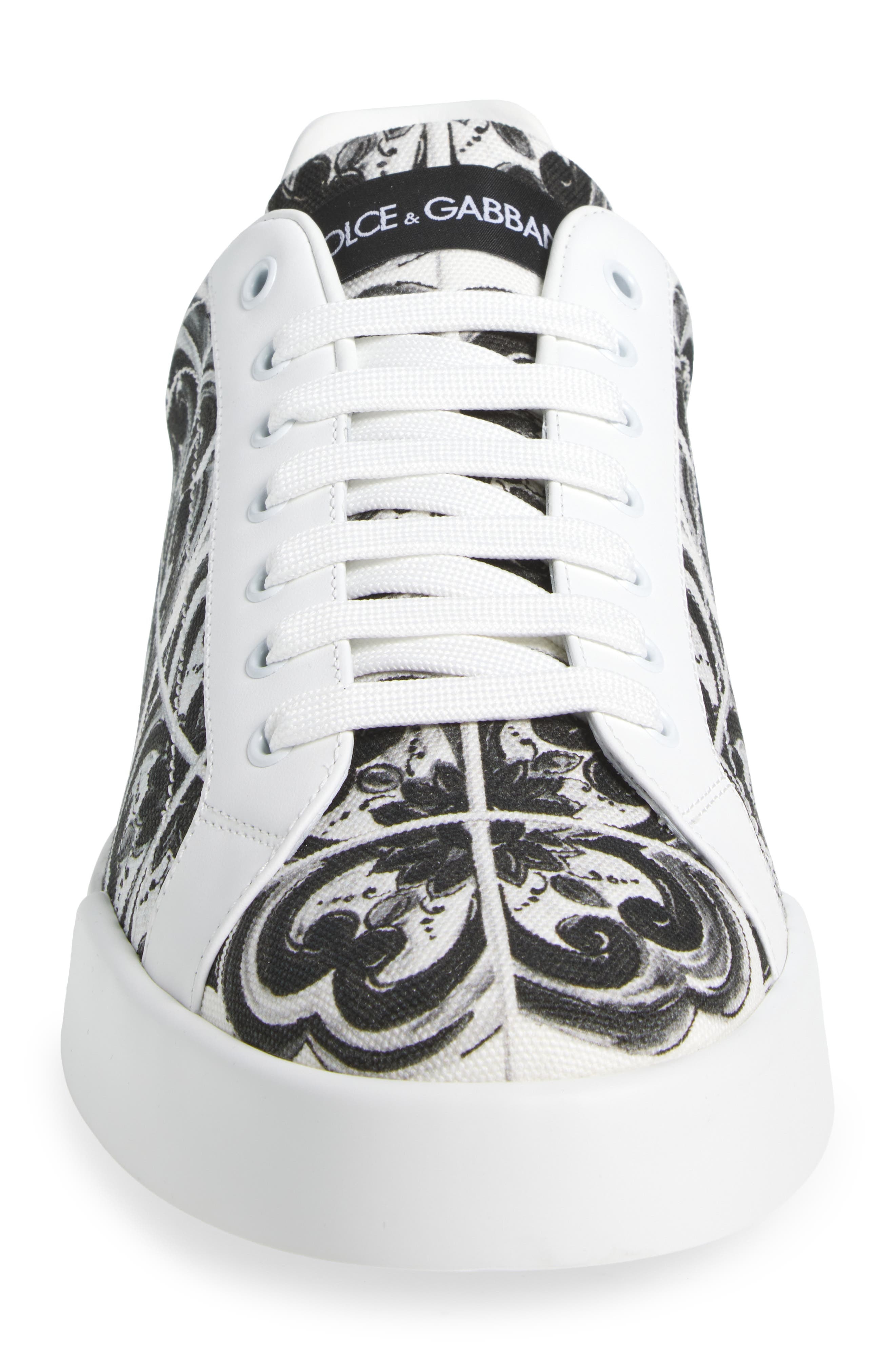 Dolce&Gabbana Portofino Majolica Print Sneaker in Iu3Tn Maiolica 3 Nero at Nordstrom - 4