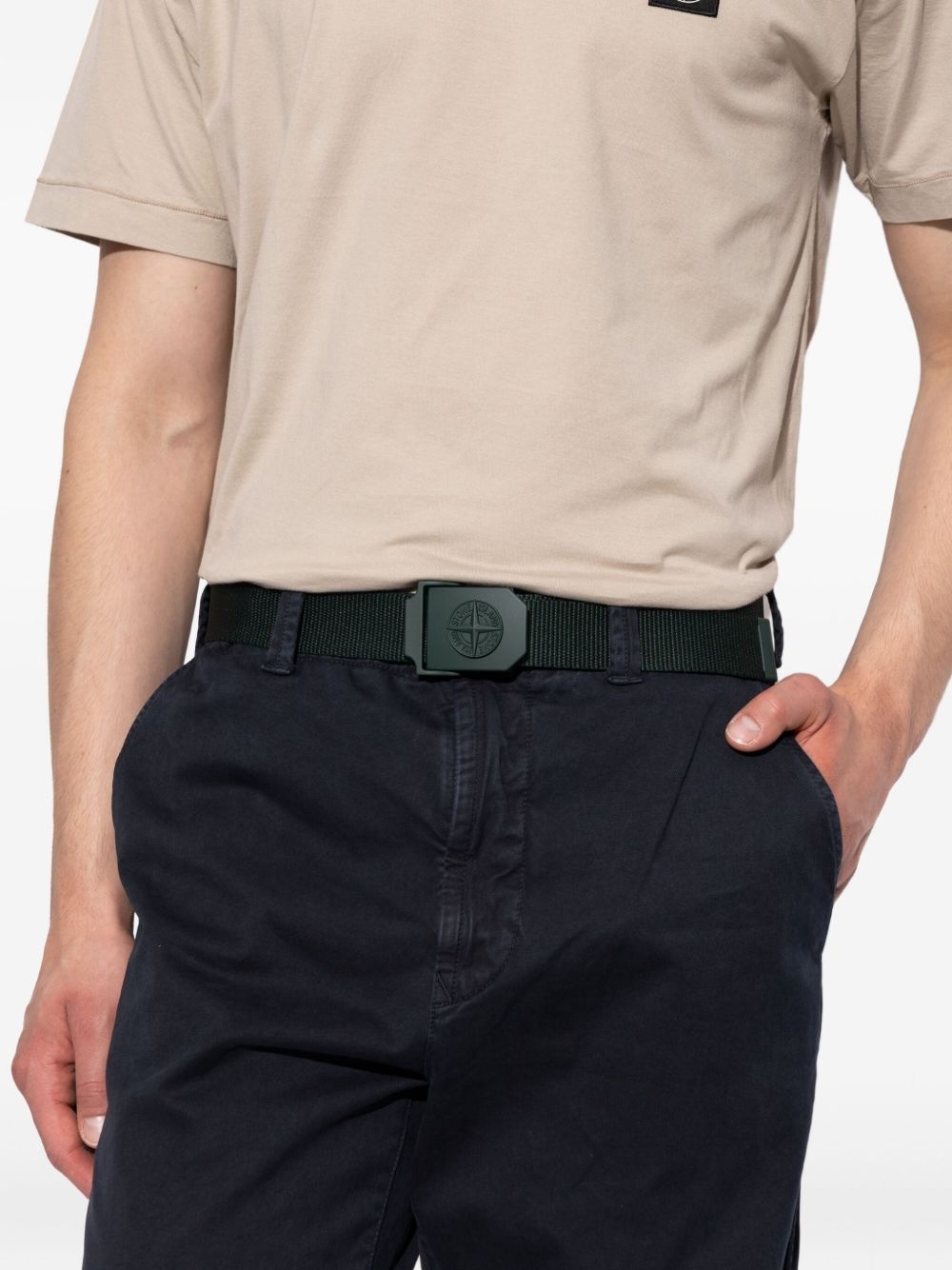 Compass-logo buckle belt - 4