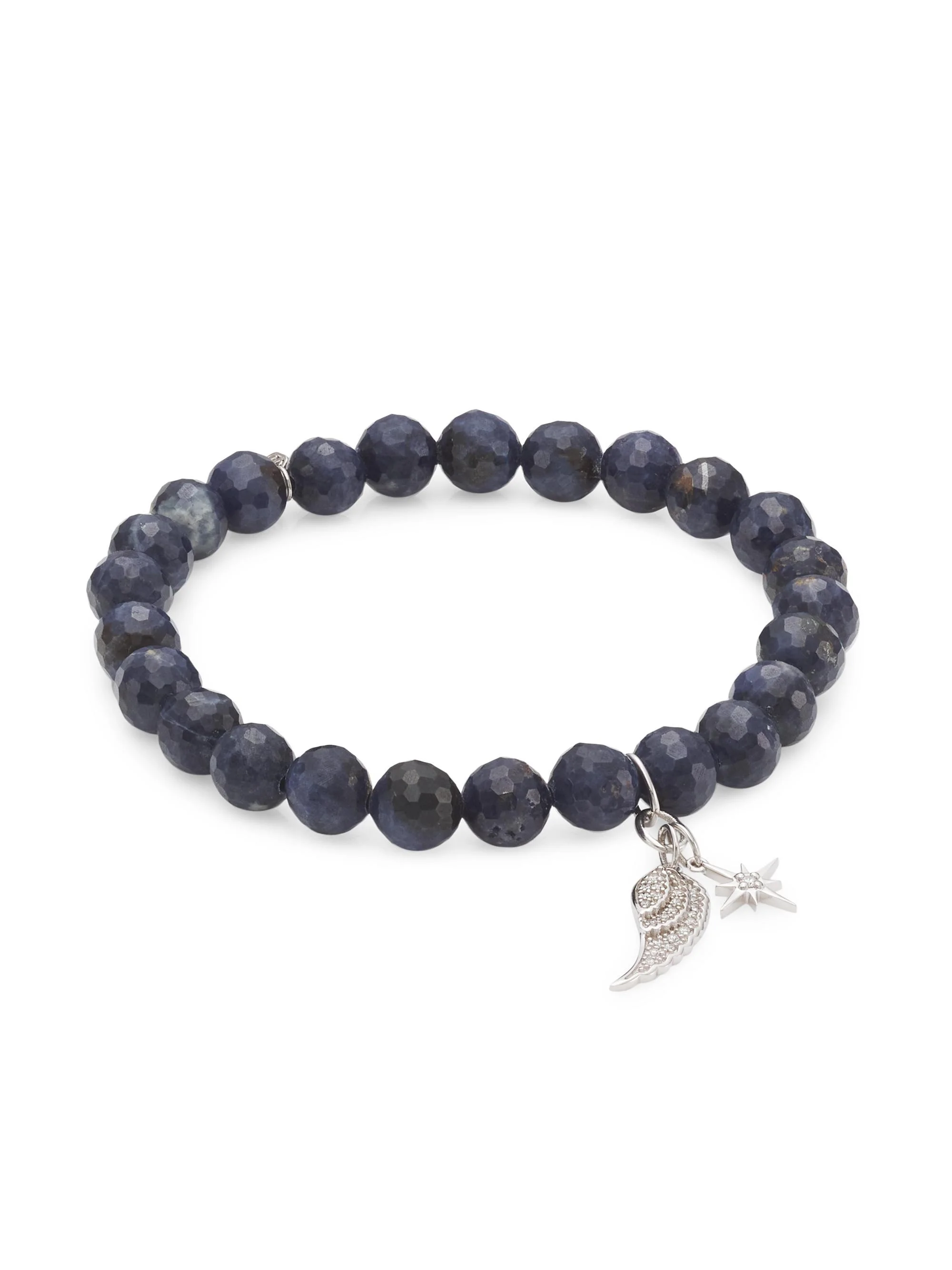 Women's 14K White Gold, Sapphire & Diamond Mixed-Charm Bracelet - Black - 1