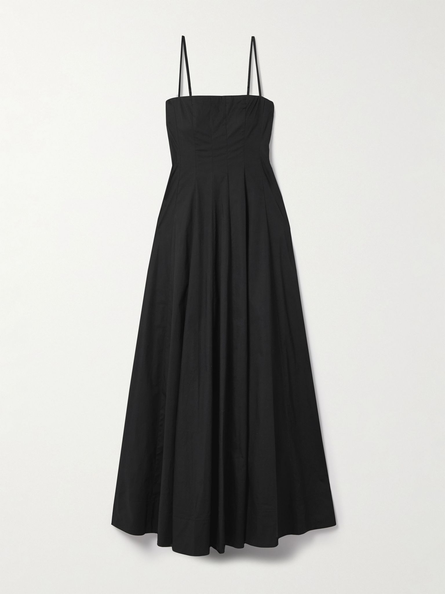 Wylie cotton-blend poplin maxi dress Black - 1