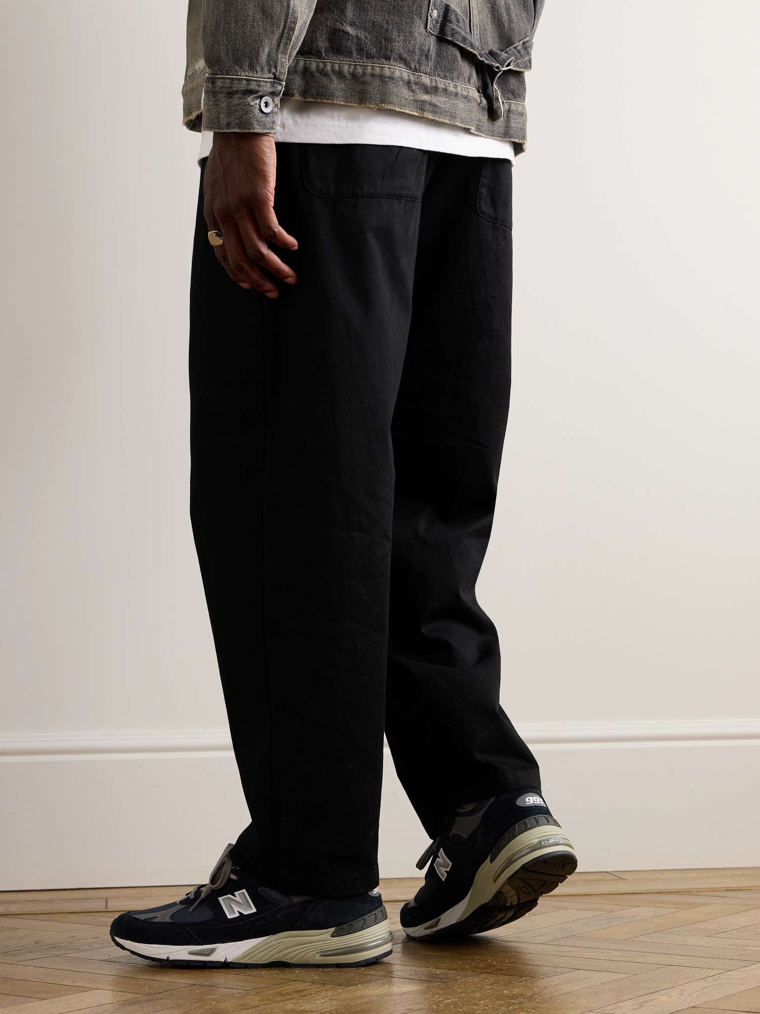 Easy Tapered Cotton-Twill Drawstring Trousers - 3