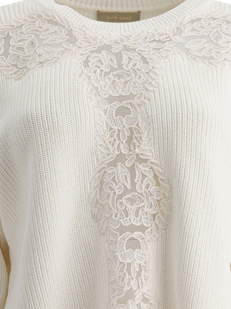 lace-insert cotton sweater 3