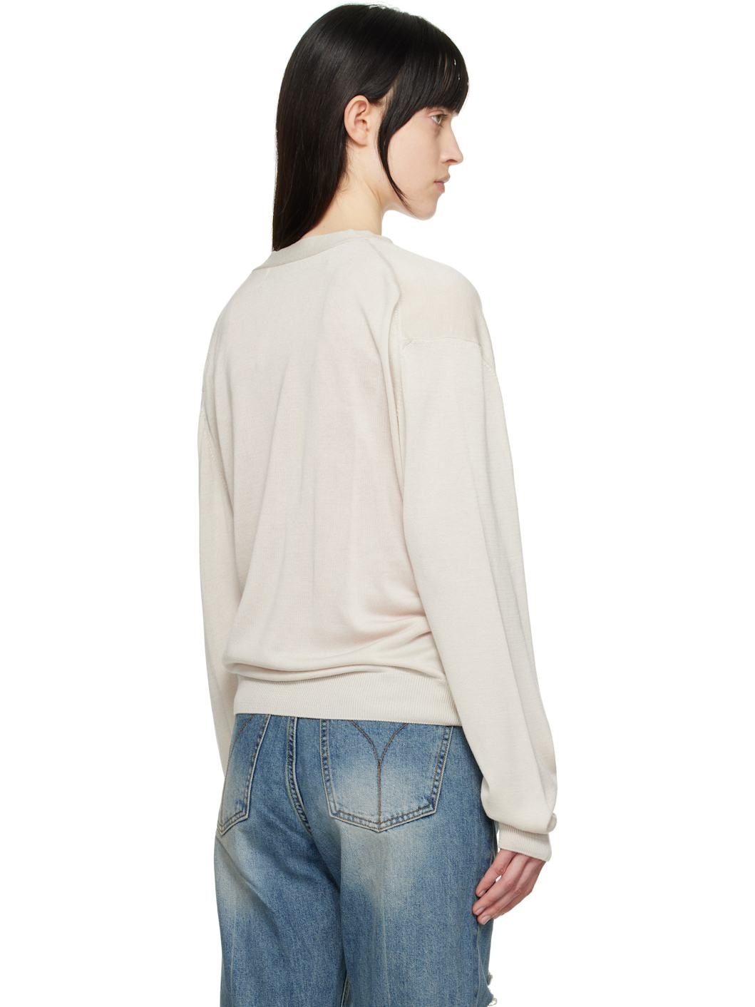 Gray Twisted Placket Cardigan - 3