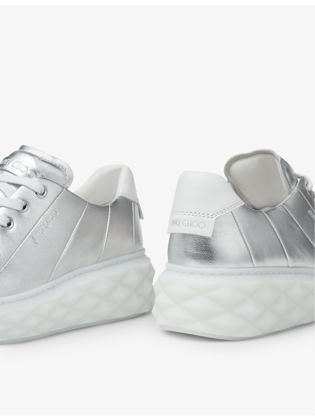 Diamond Light Maxi metallic leather low-top trainers - 6