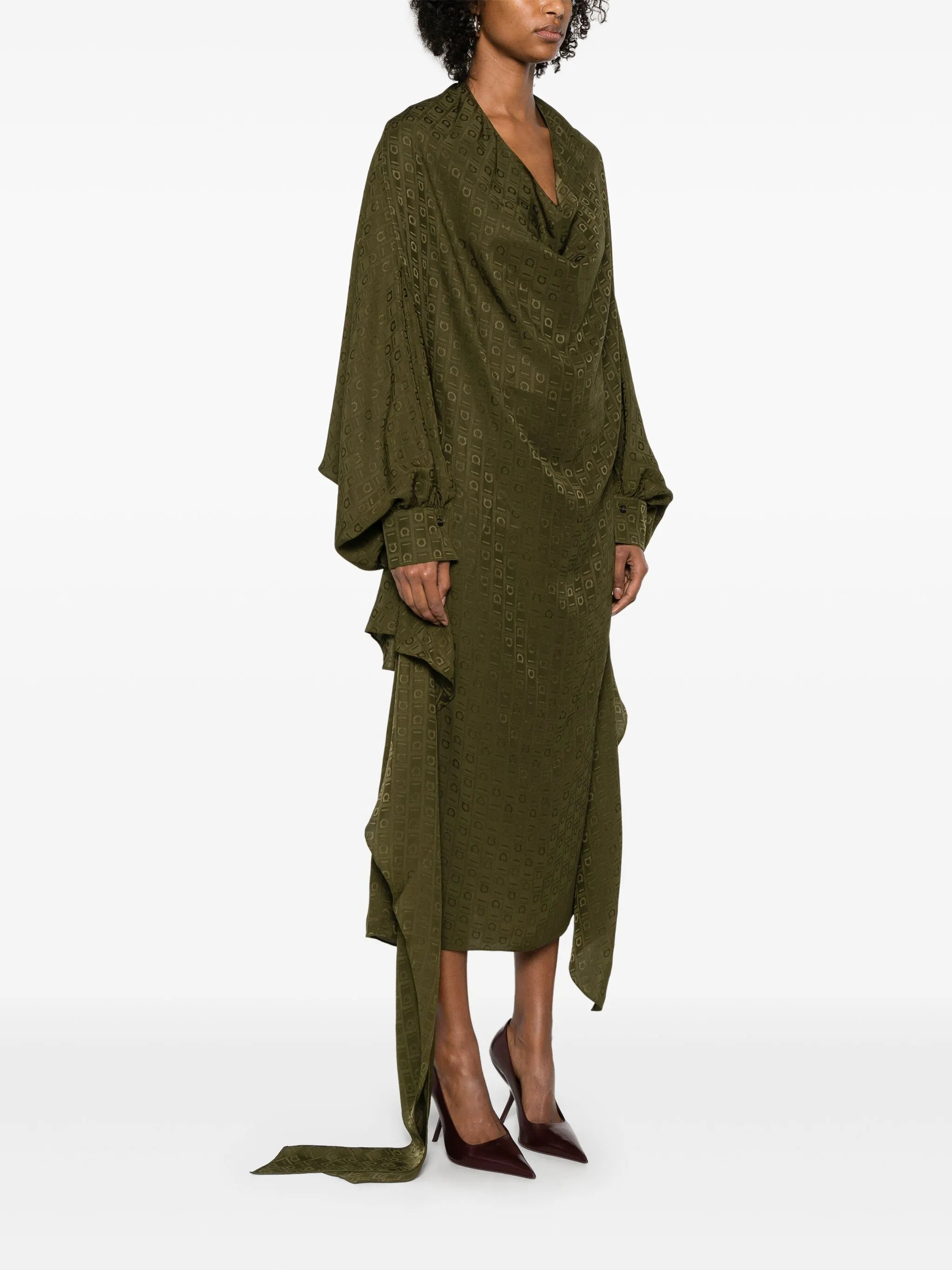 Monogram Silk Dress - 5