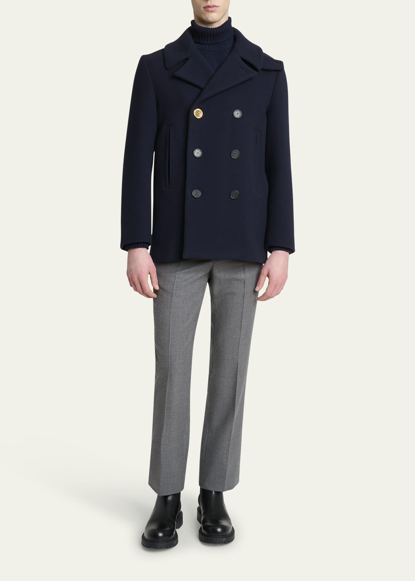 Men's Double-Face Wool Peacoat - 2