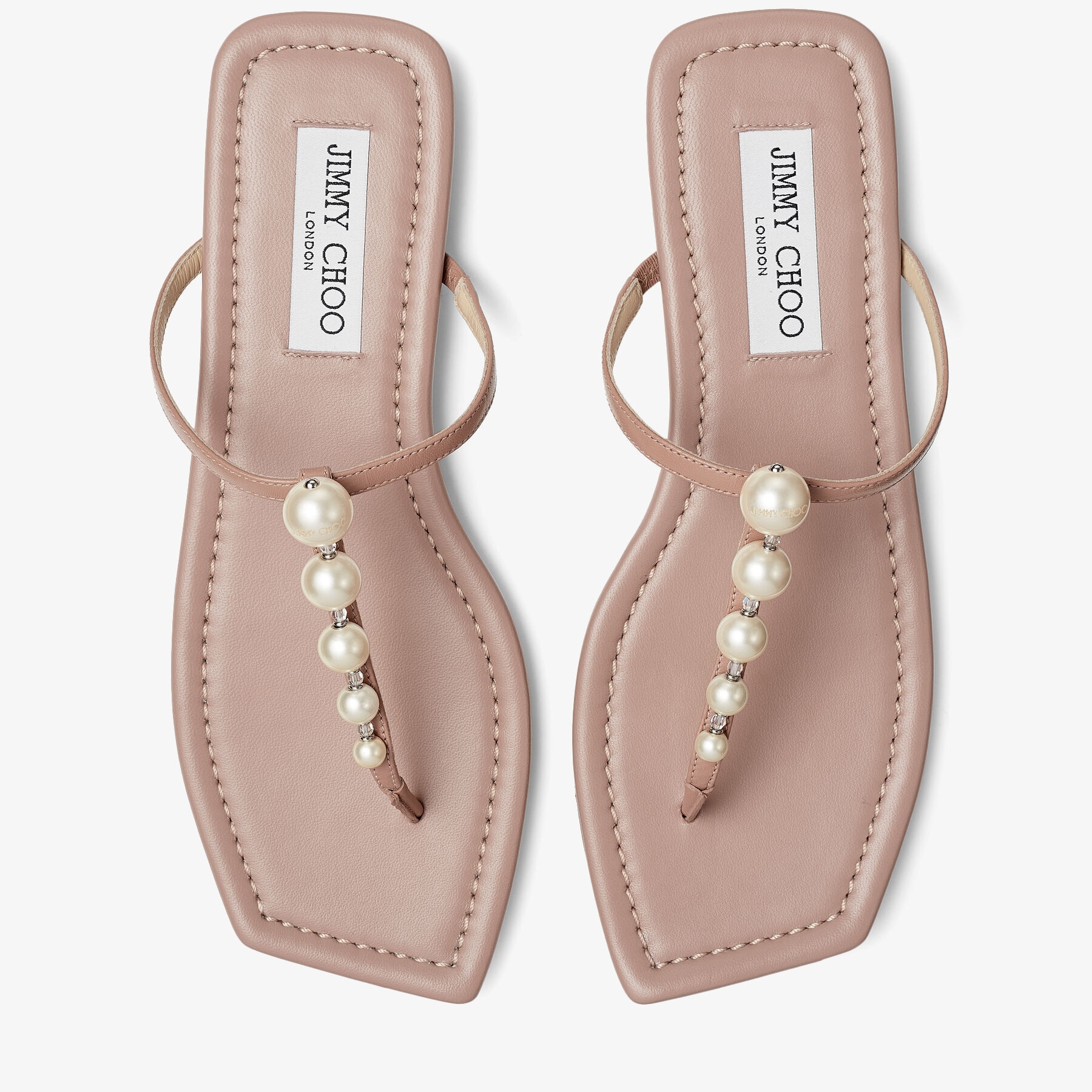 Alaina Flat
Ballet Pink Nappa Leather Flats with Pearl Embellishment - 5