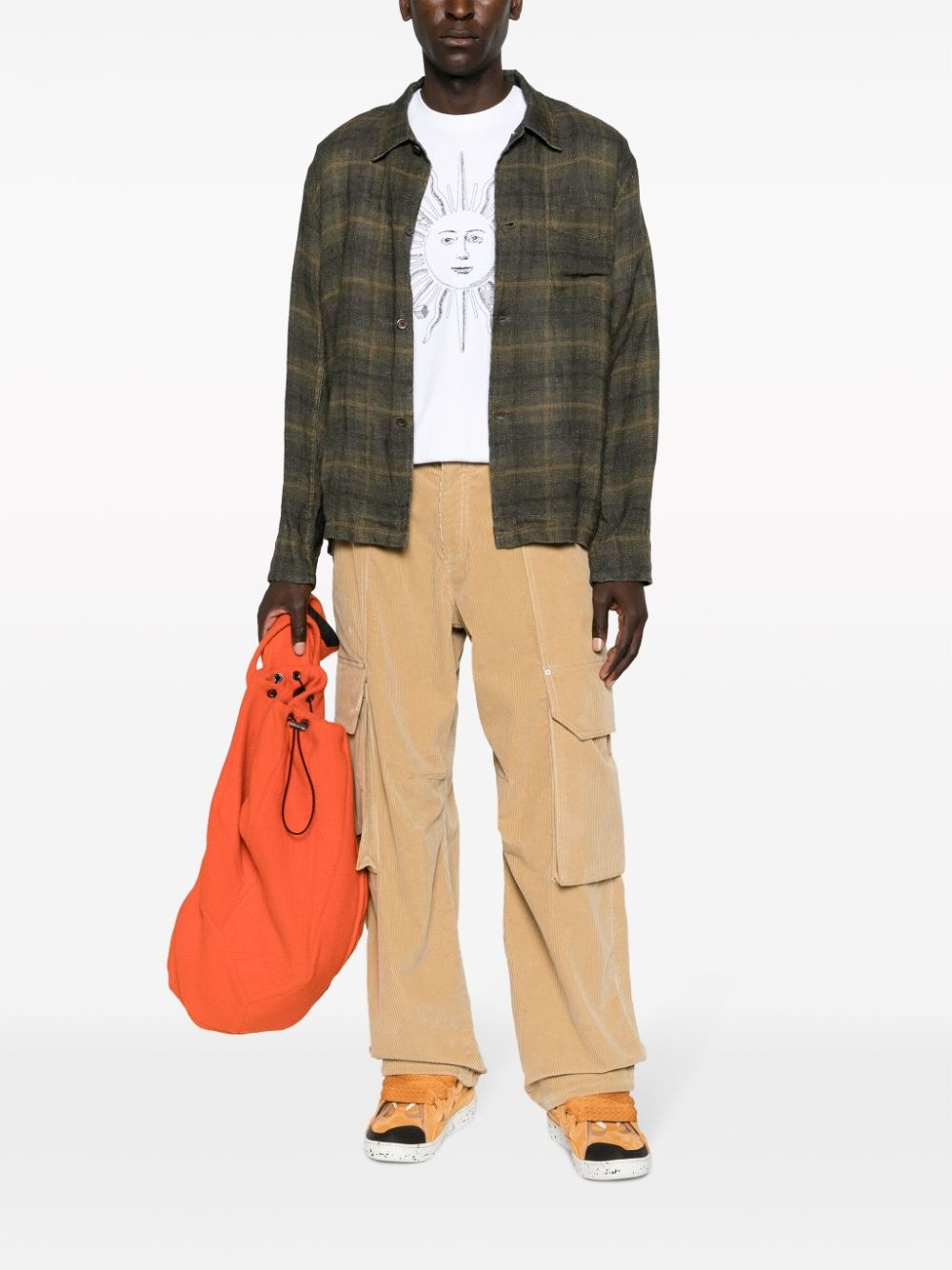 corduroy cotton cargo trousers - 2
