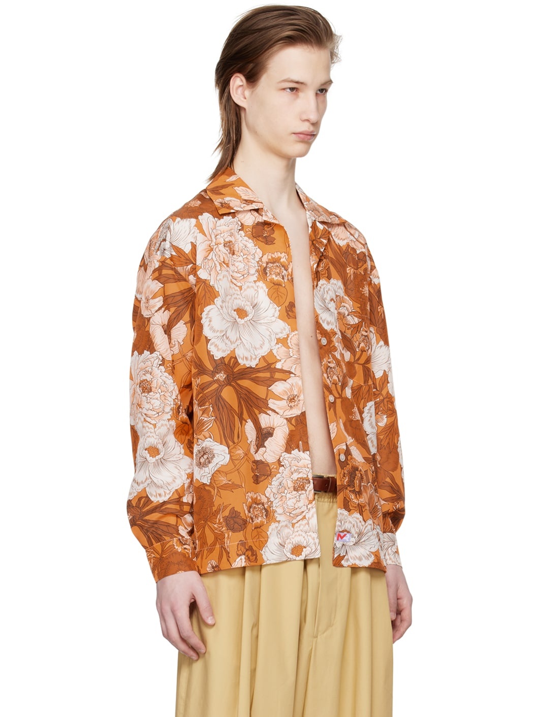 Orange Printed Shirt - 2