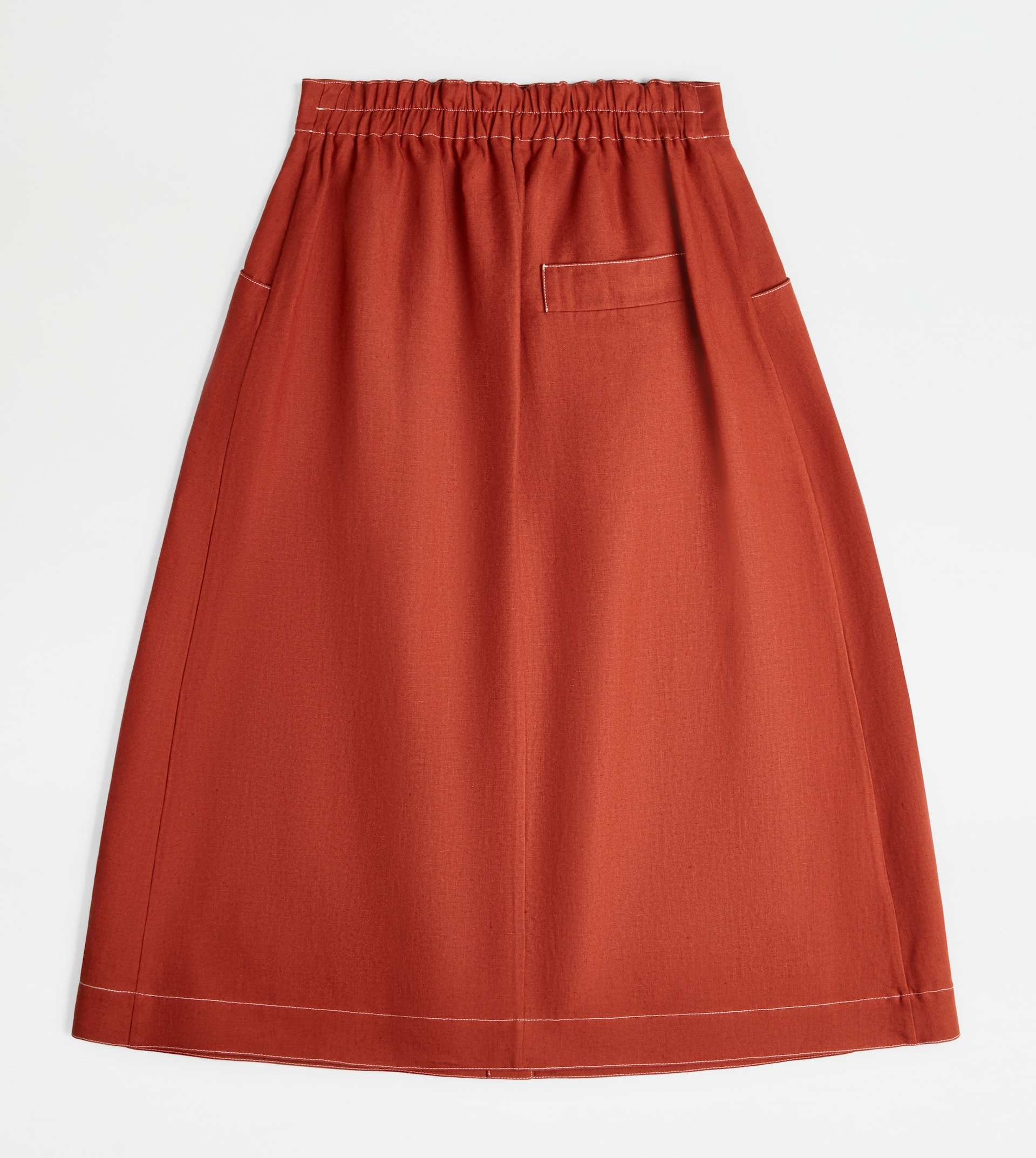 SKIRT IN LINEN - ORANGE - 7
