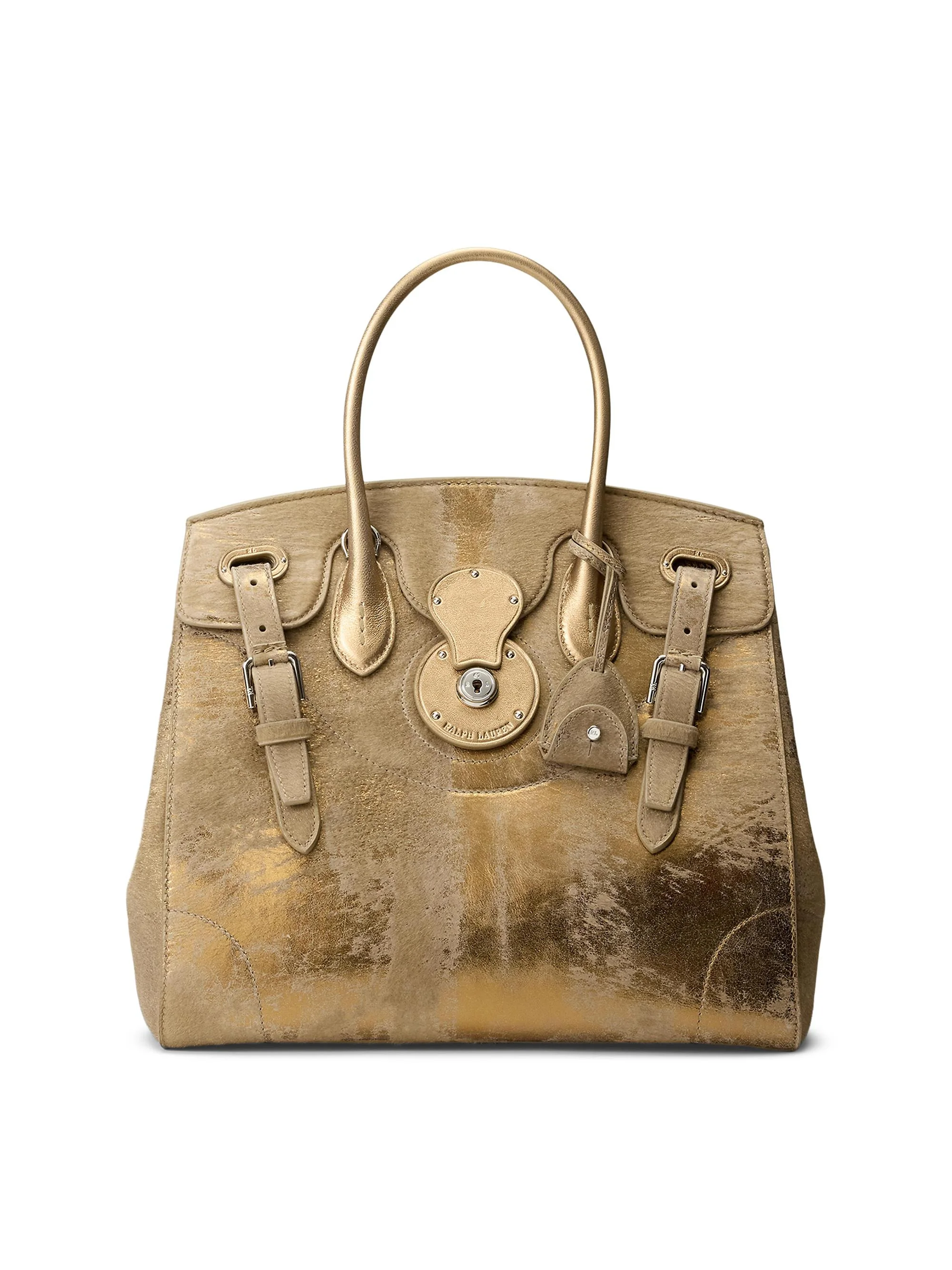 Women's Extra-Soft Ricky 33 Calf Hair & Foiled Leather Top Handle Bag - Bronze - 1