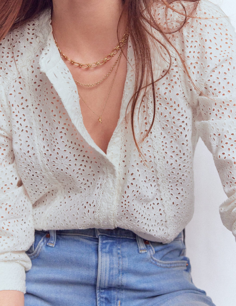 Rhea Trim Insert Broderie Top-White Floral Broderie 3