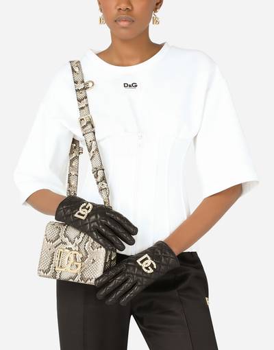 Dolce & Gabbana Quilted nappa leather gloves with DG logo outlook