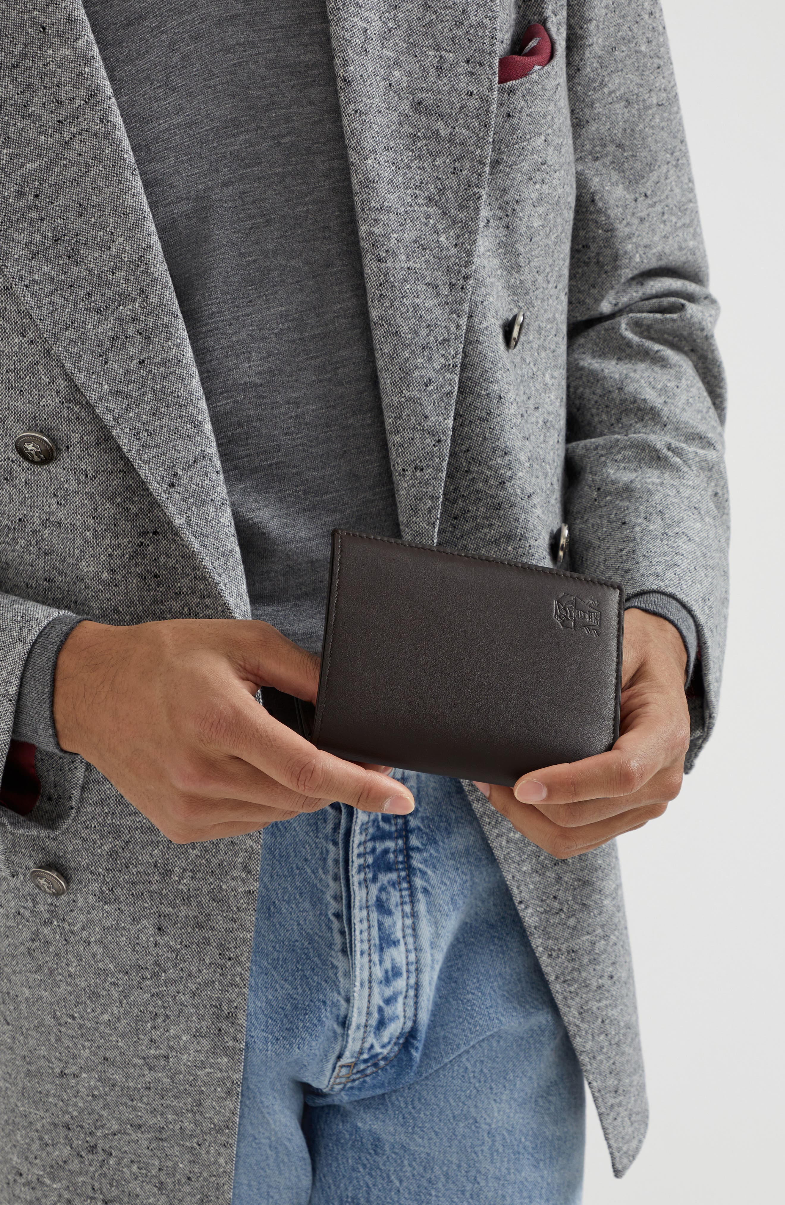 Brunello Cucinelli Calfskin passport holder in Rust Brown at Nordstrom - 5