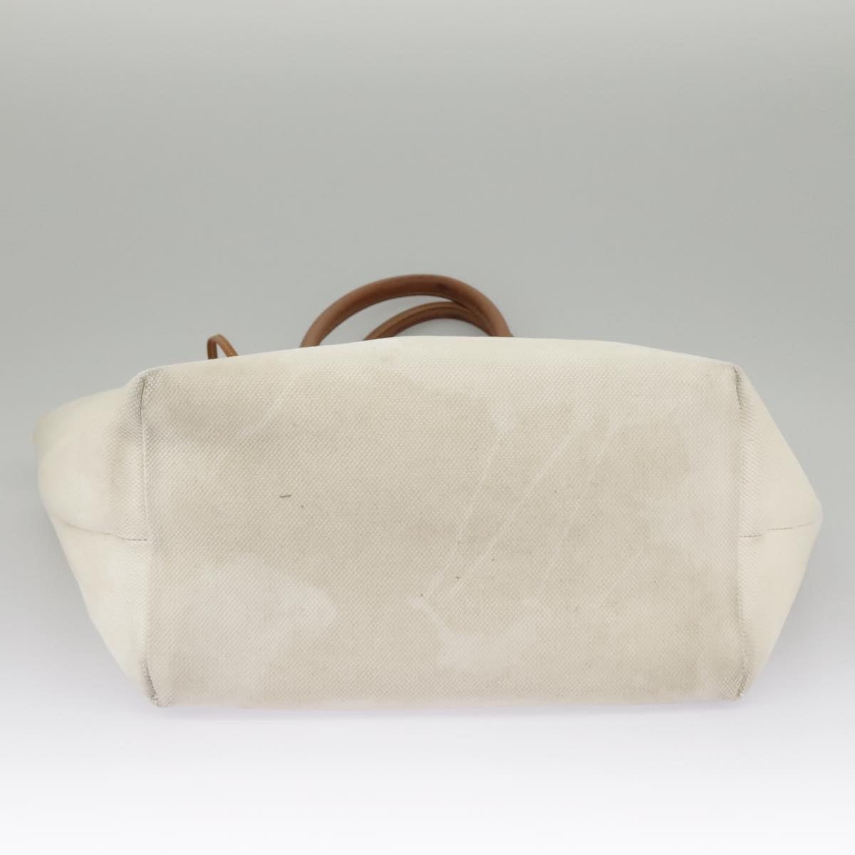 CELINE Horizontalkava Tote Bag Canvas White Gold - 5