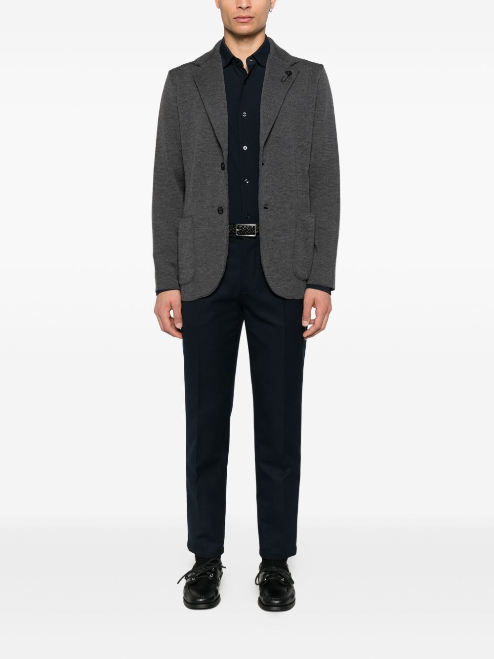 single-breasted knitted blazer - 2