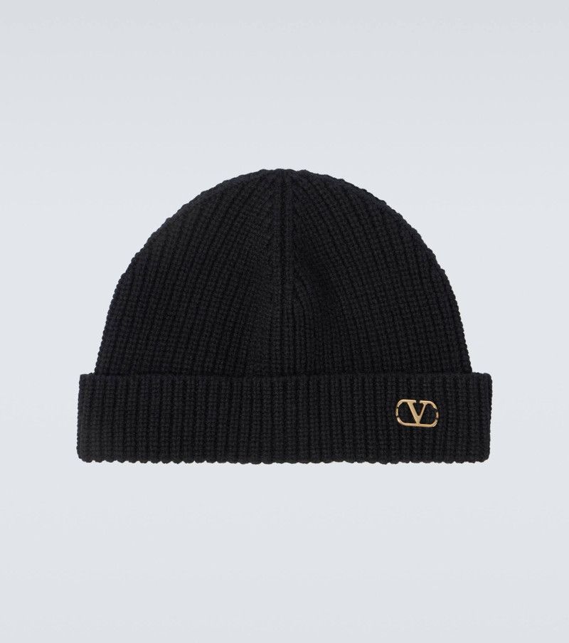 VLogo Signature cashmere beanie - 1
