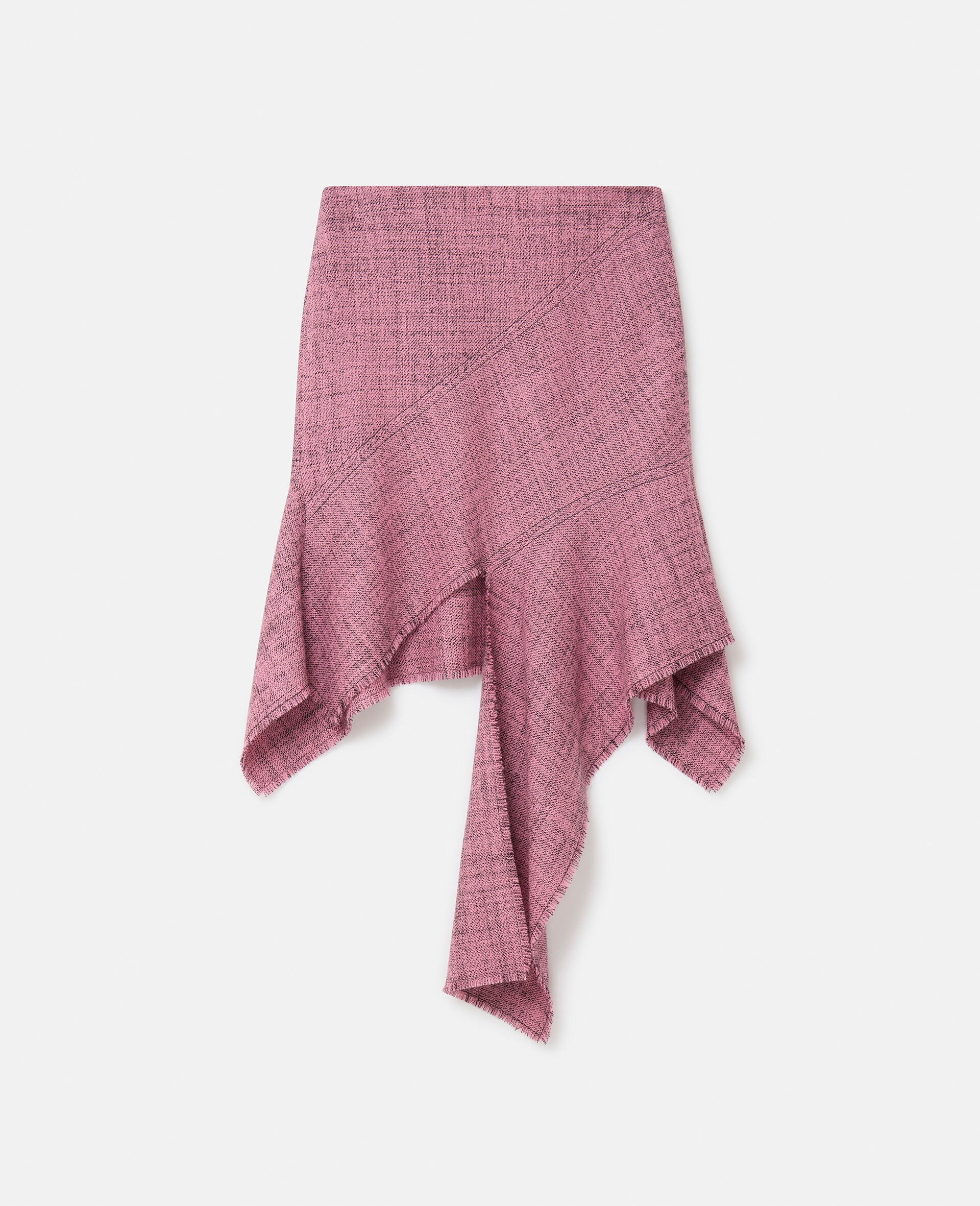 Wool Mouline Asymmetric Skirt - 1