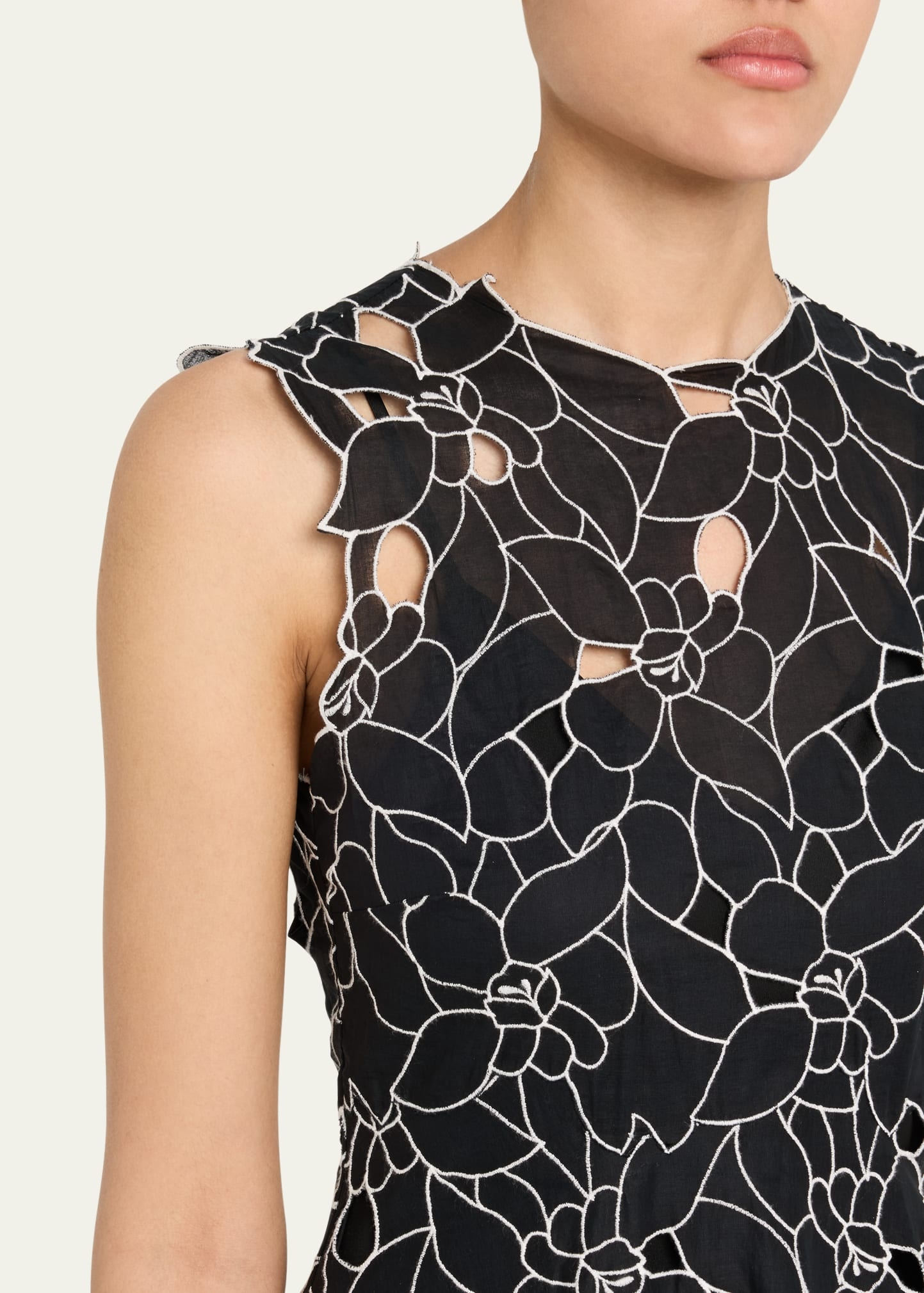 Kiana Embroidered Sleeveless Midi Dress - 5