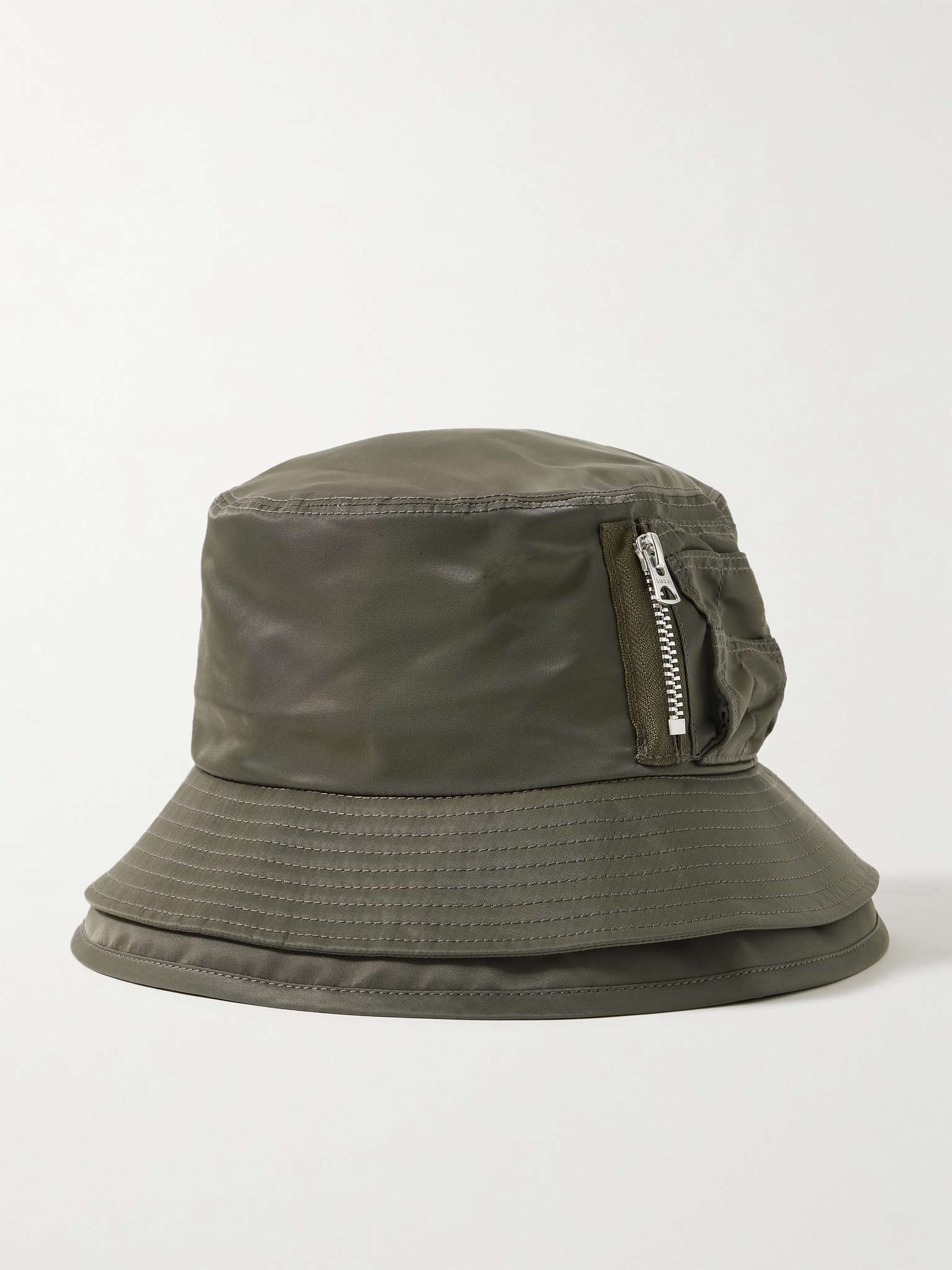 Layered Nylon Bucket Hat - 1