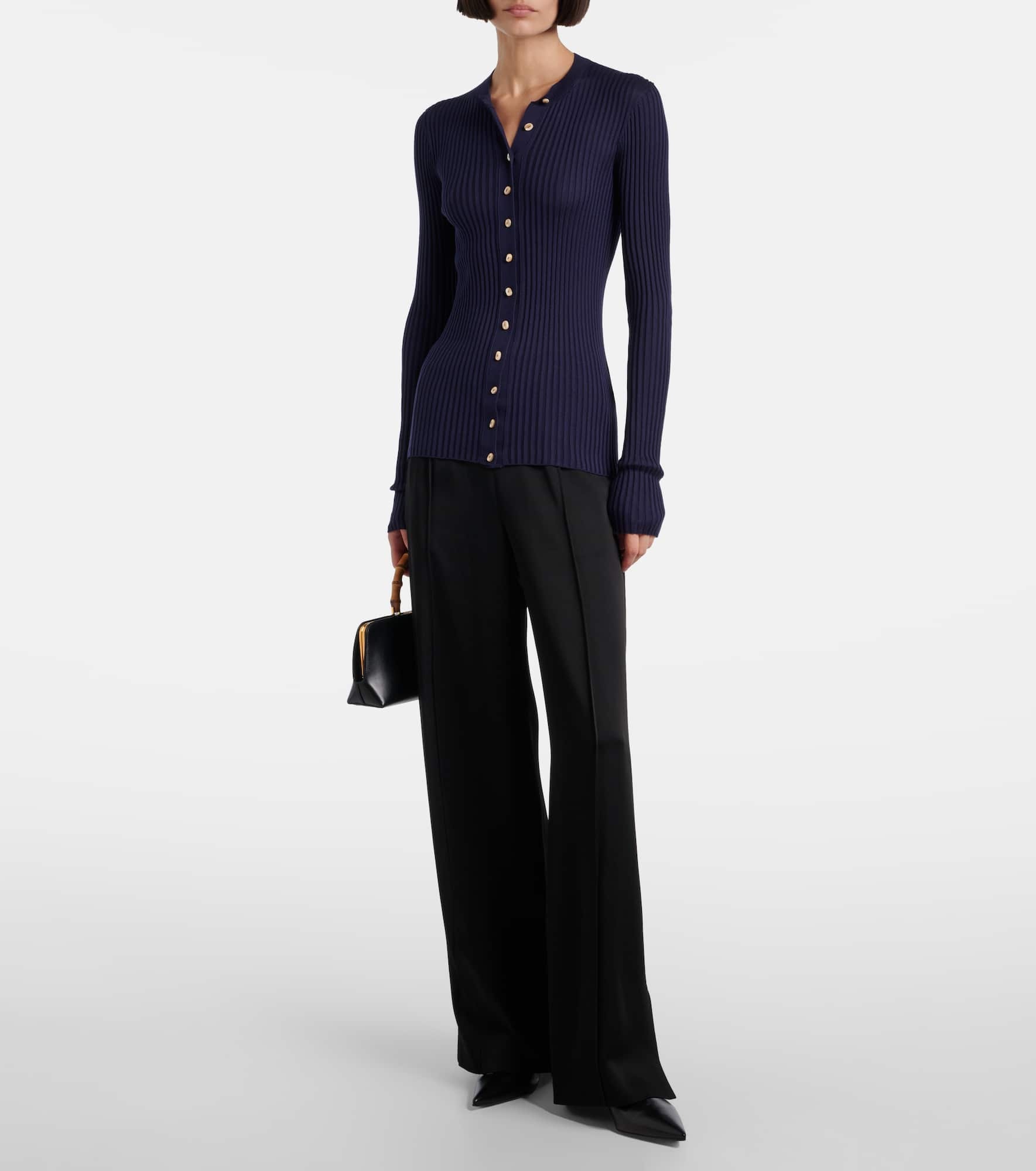 Ribbed-knit silk cardigan - 2