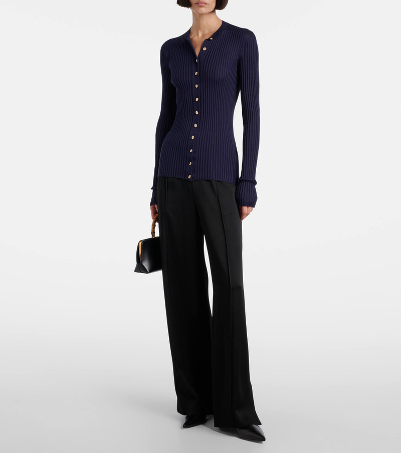 Jil Sander Ribbed-knit silk cardigan outlook