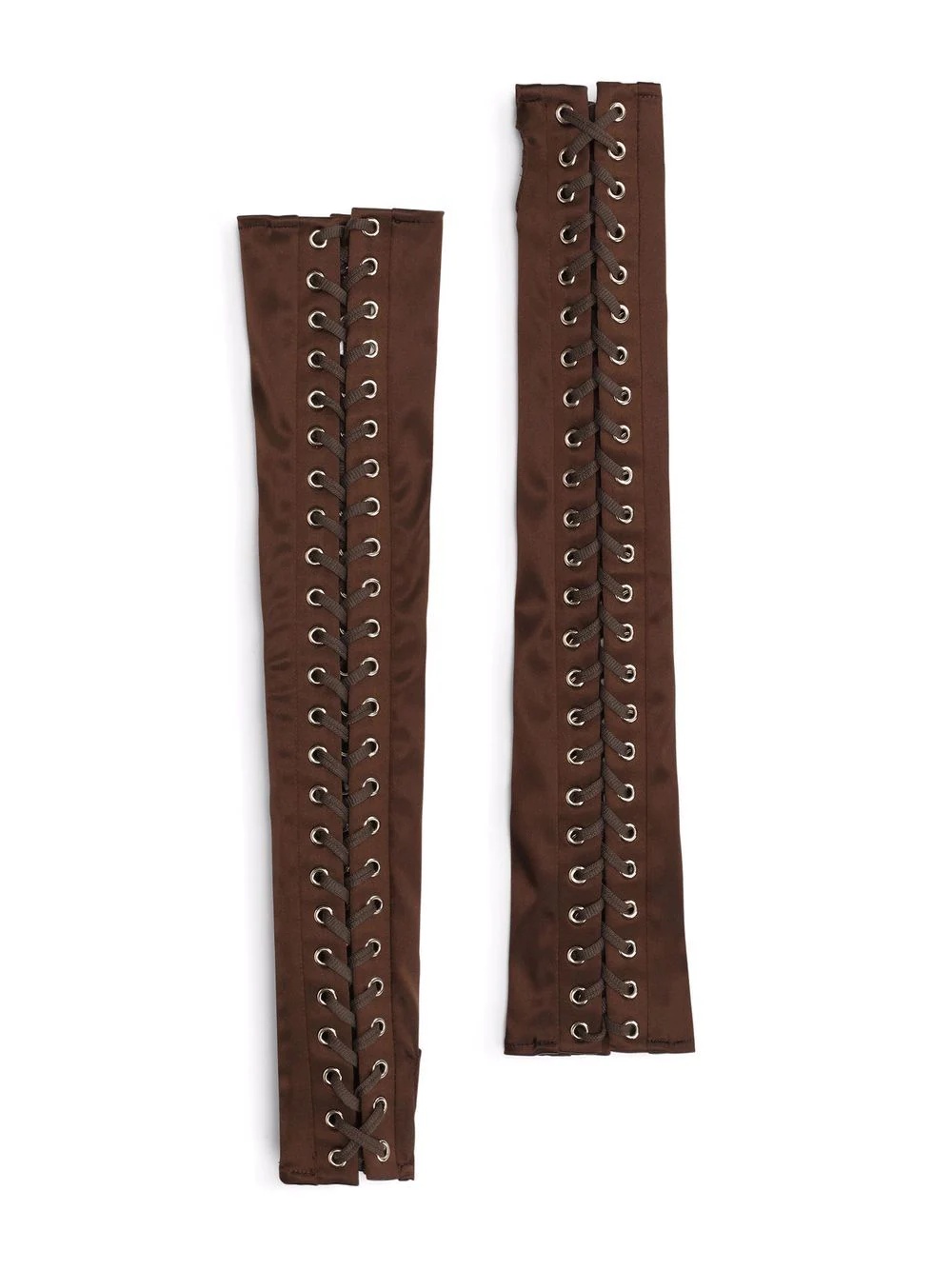 long lace-up fingerless gloves - 3