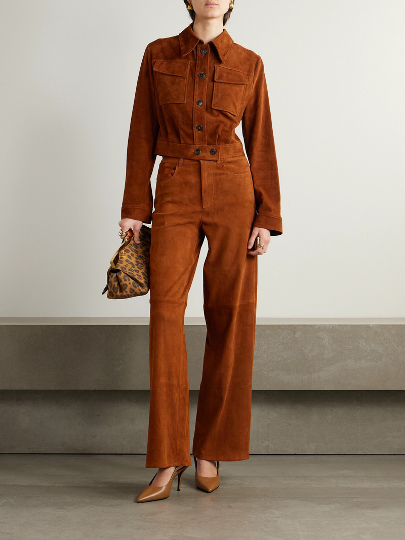 STOULS Mythéo Paneled Suede Straight-leg Pants outlook