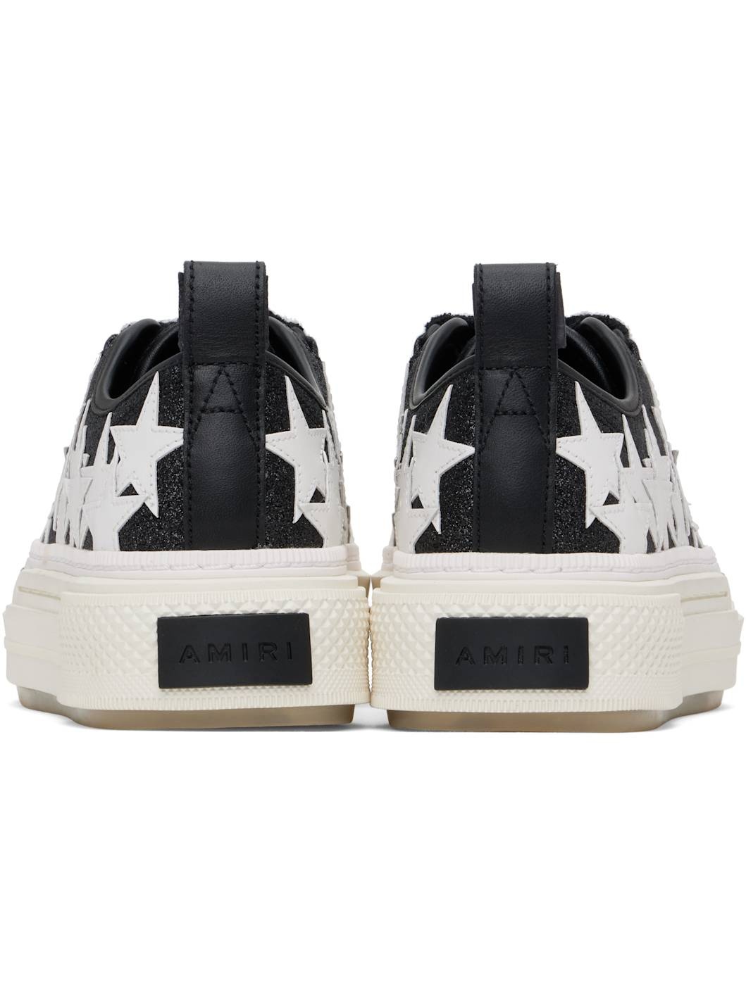Black Glitter Stars Court Low Sneakers - 2