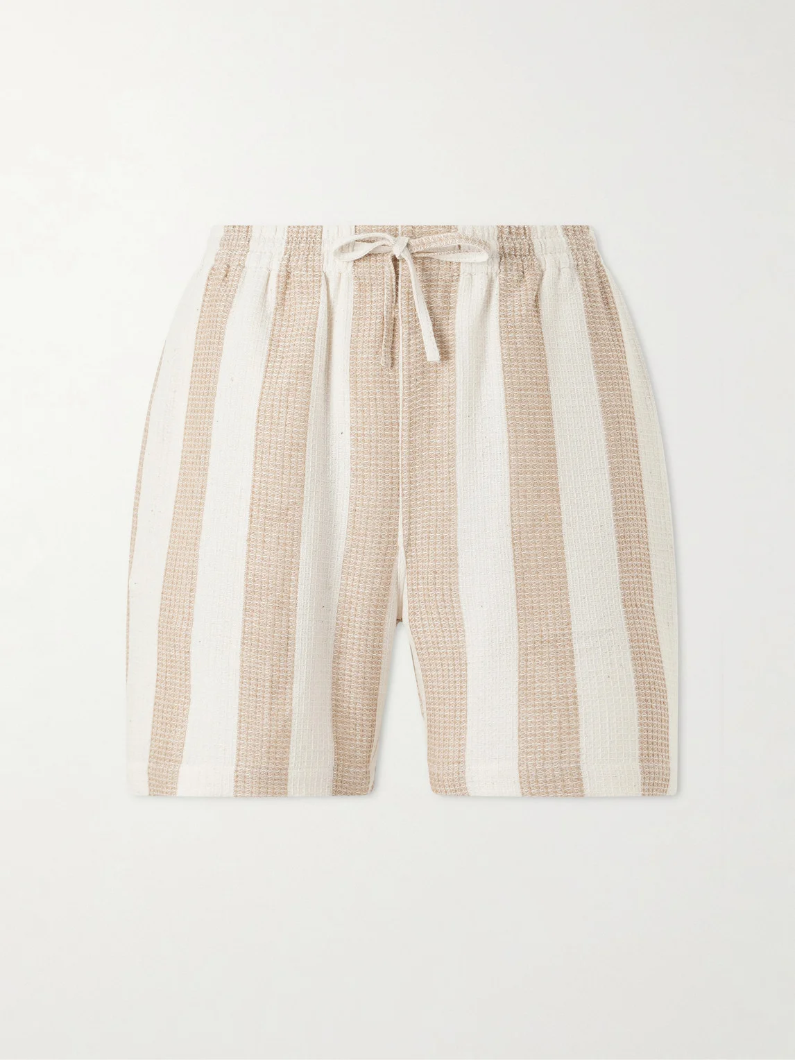 Olbia Straight-Leg Striped Cotton Drawstring Shorts - 1