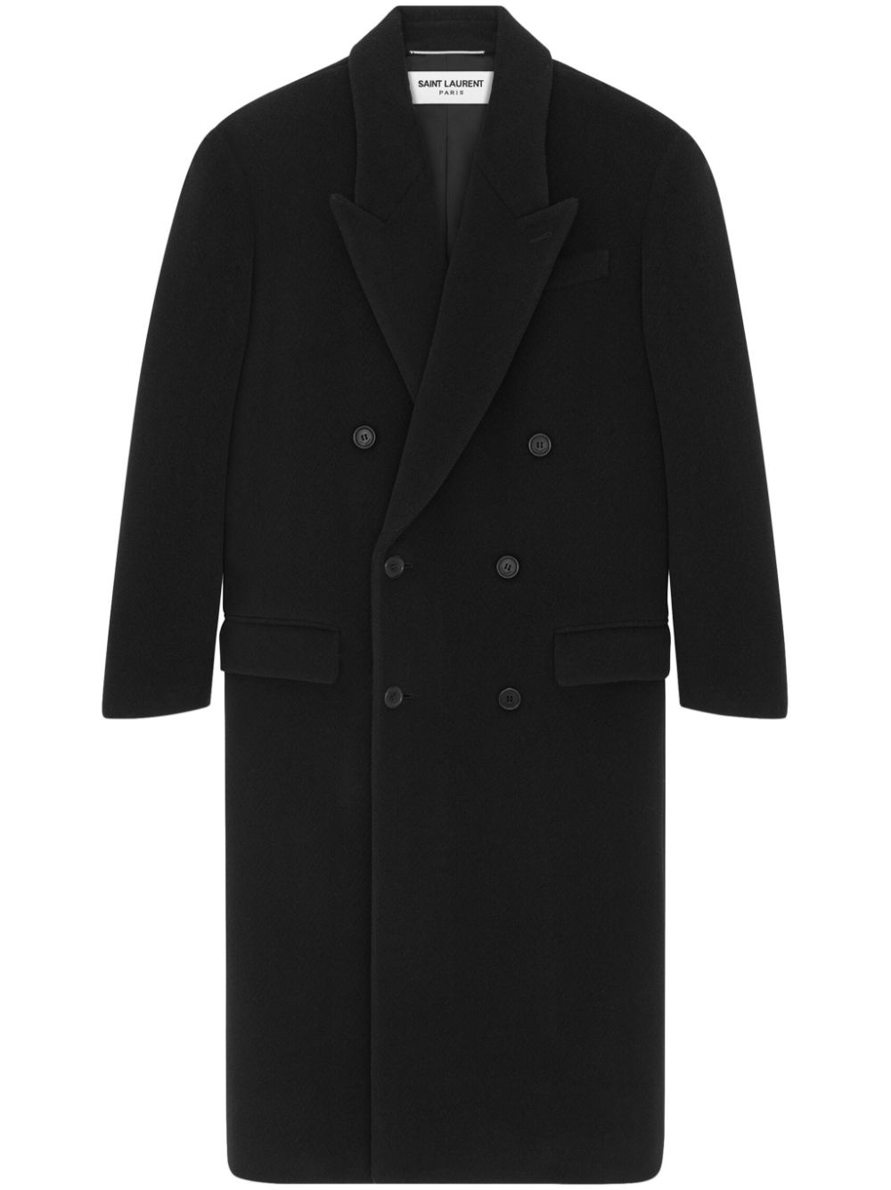 chevron wool double-breasted coat - 1