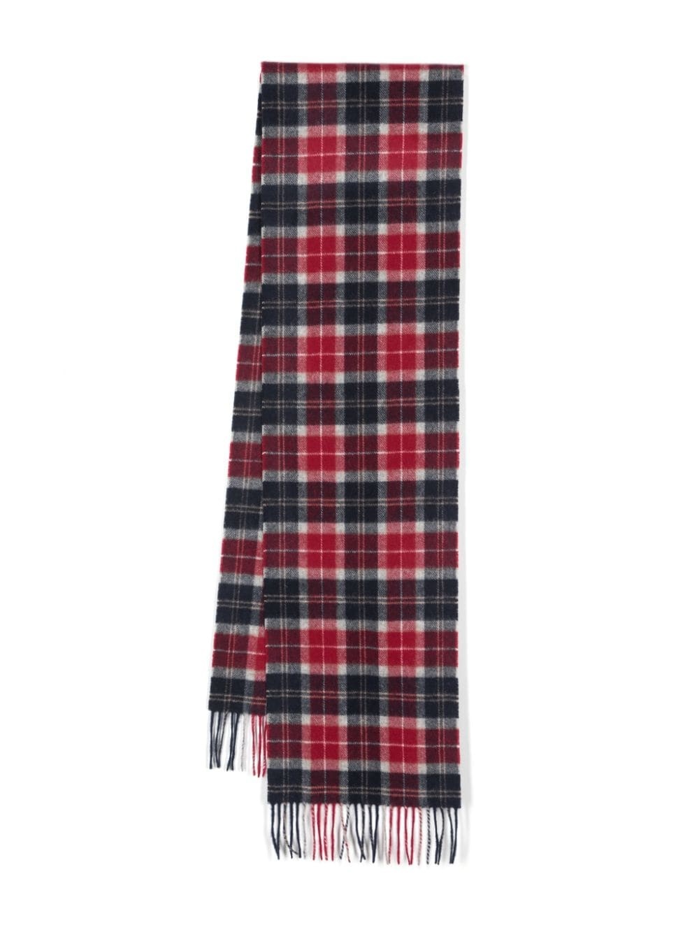 tartan-check wool scarf - 1