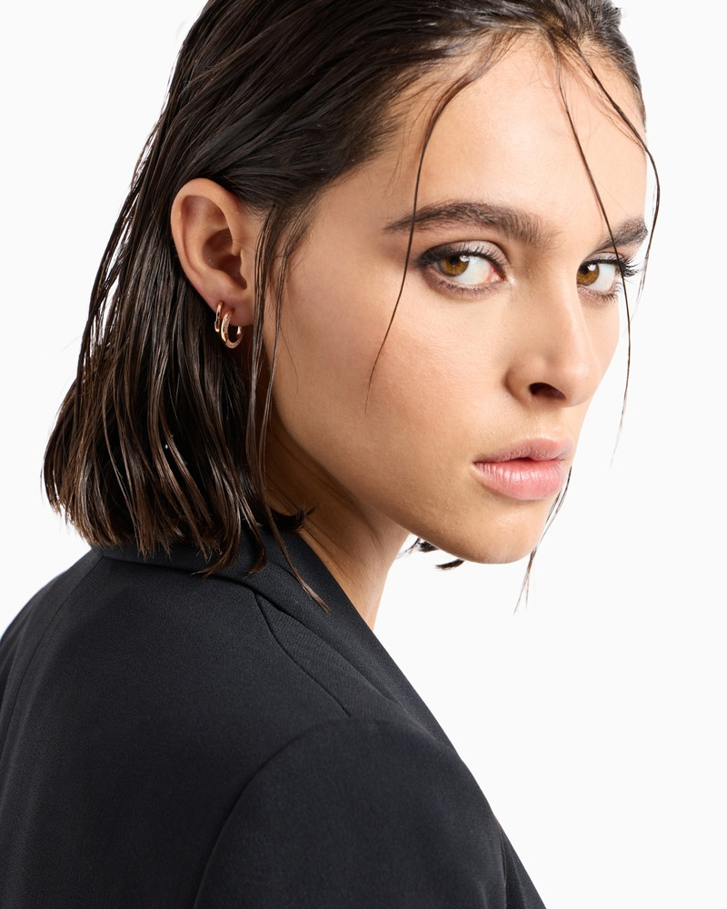 EMPORIO ARMANI ROSE GOLD-TONE STERLING SILVER HOOP EARRINGS outlook