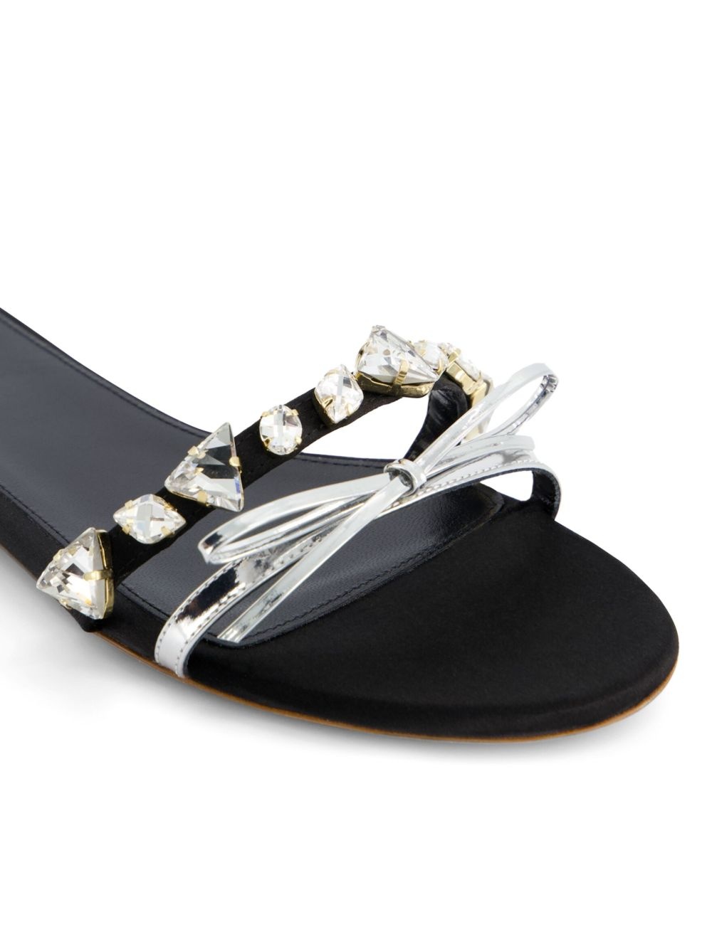 crystal-embellished leather sandals - 5