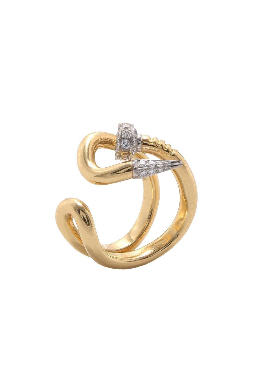 Bent Nail Diamond Ring - 1